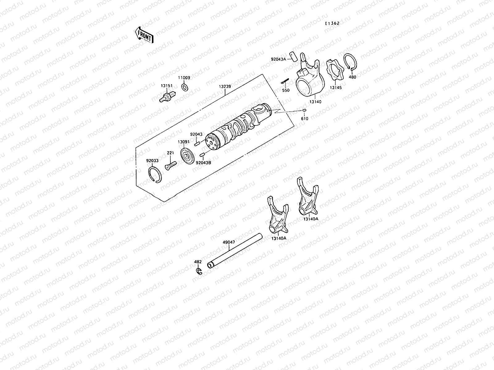 Gear Change Drum/Shift Fork(s)