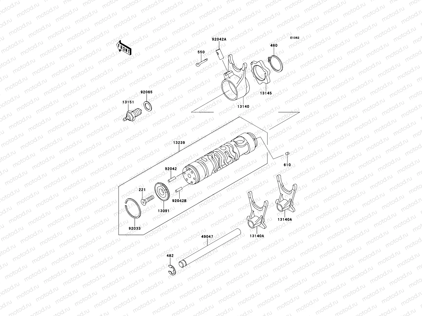 Gear Change Drum/Shift Fork(s)