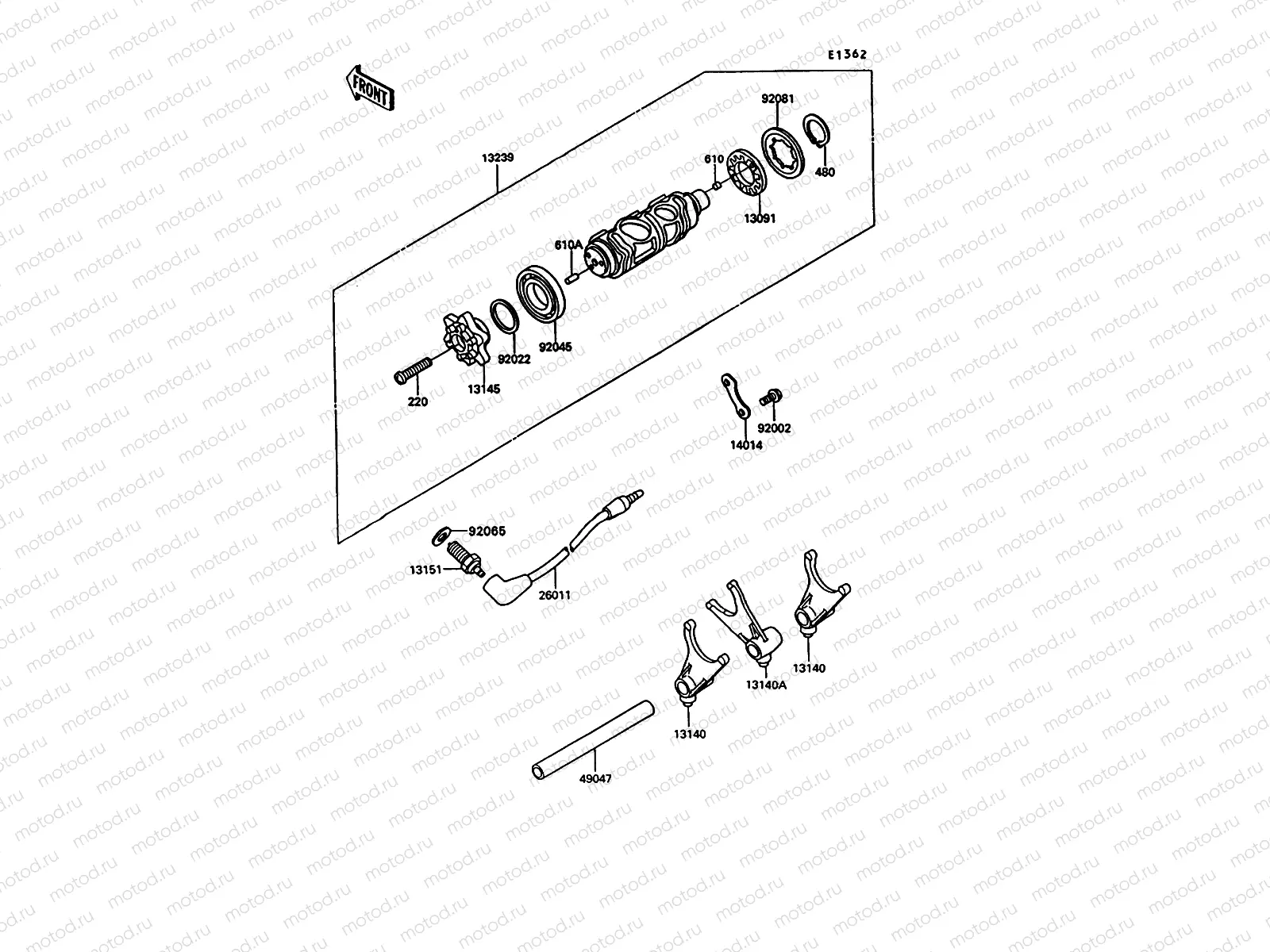 Gear Change Drum/Shift Fork(s)