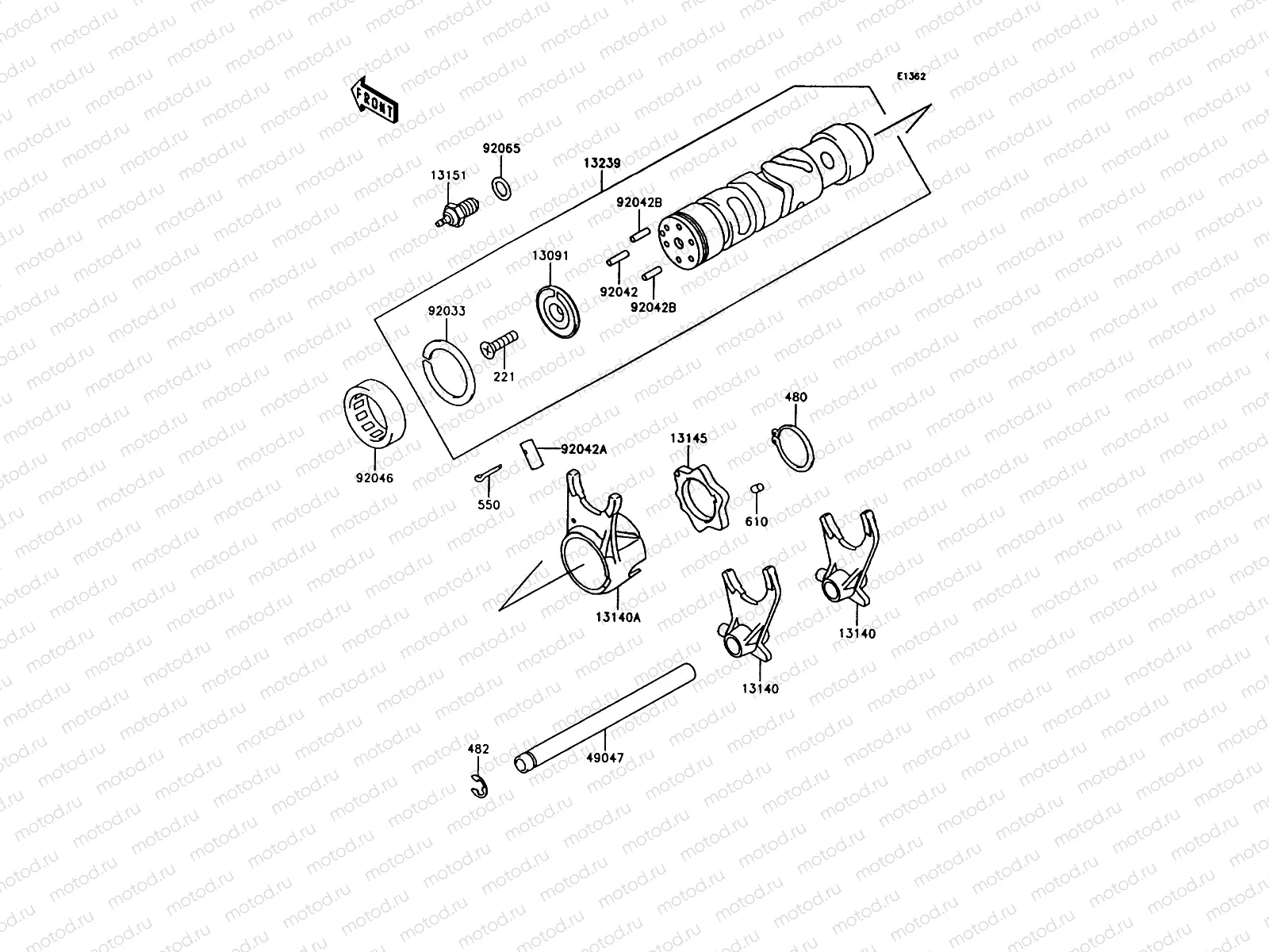 Gear Change Drum/Shift Fork(s)