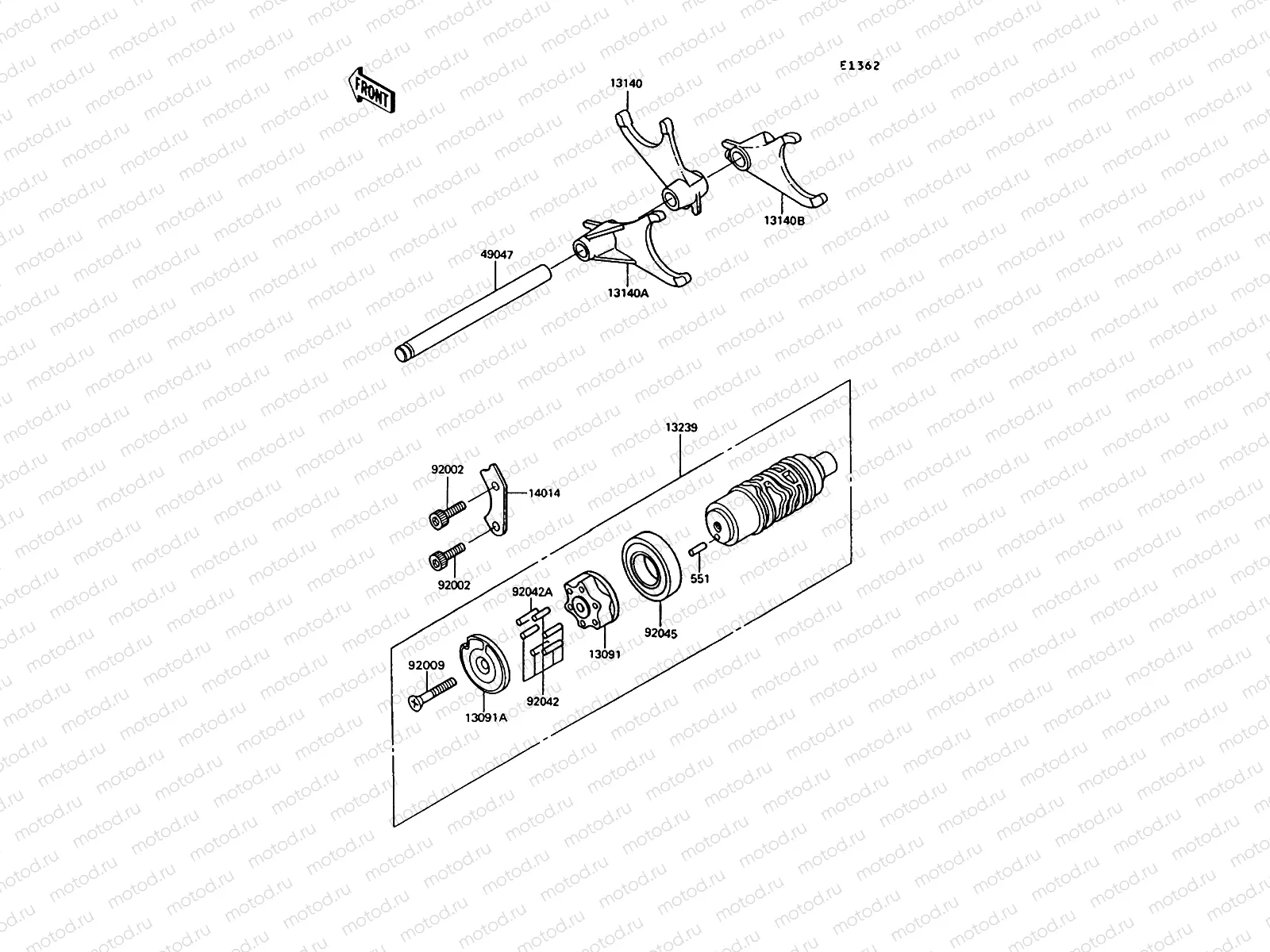 Gear Change Drum/Shift Fork(s)