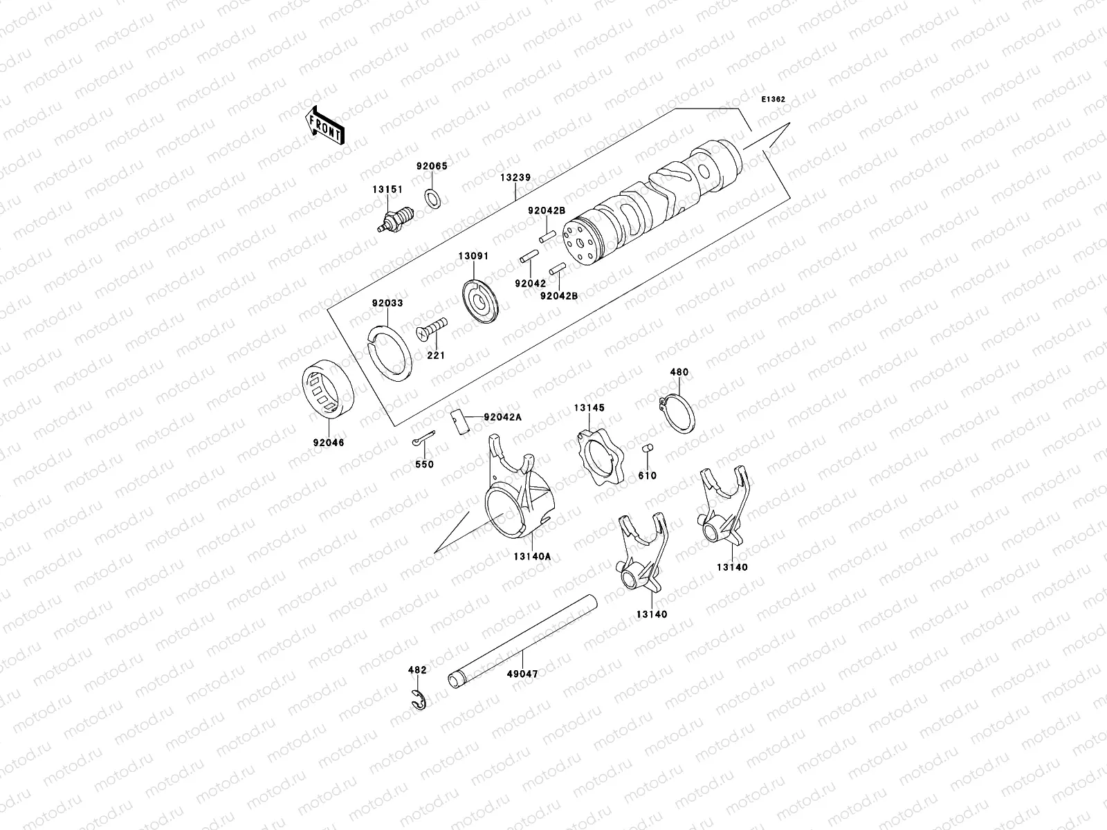 Gear Change Drum/Shift Fork(s)