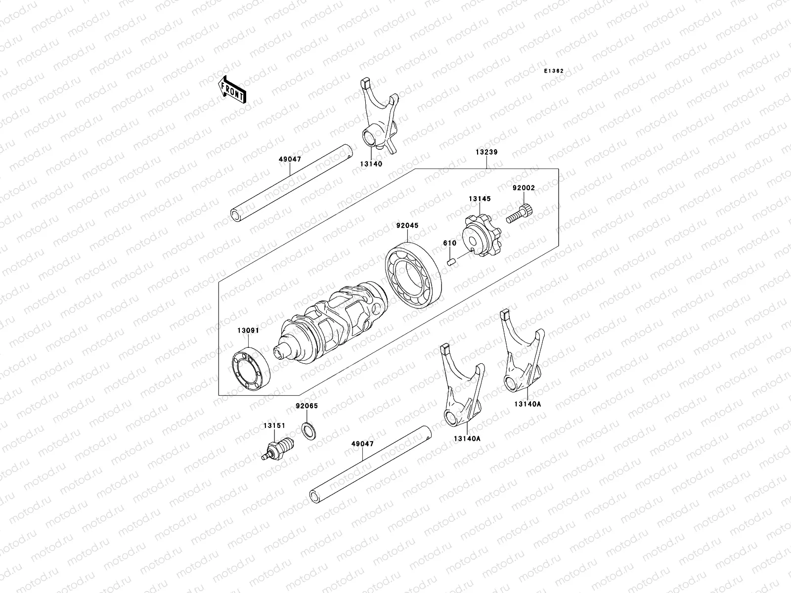 Gear Change Drum/Shift Fork(s)