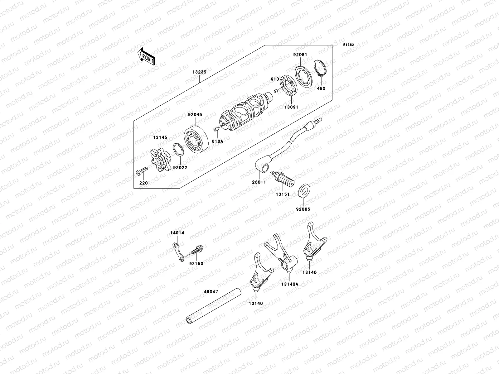 Gear Change Drum/Shift Fork(s)