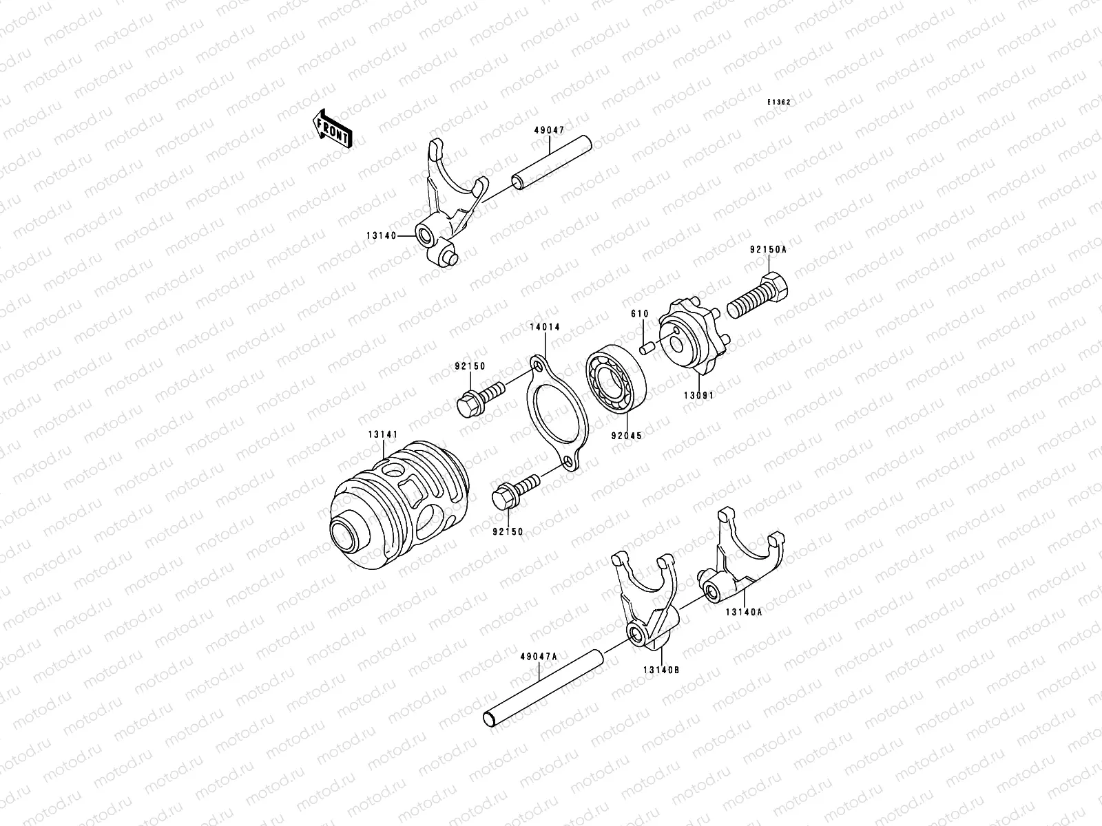 Gear Change Drum/Shift Fork(s)