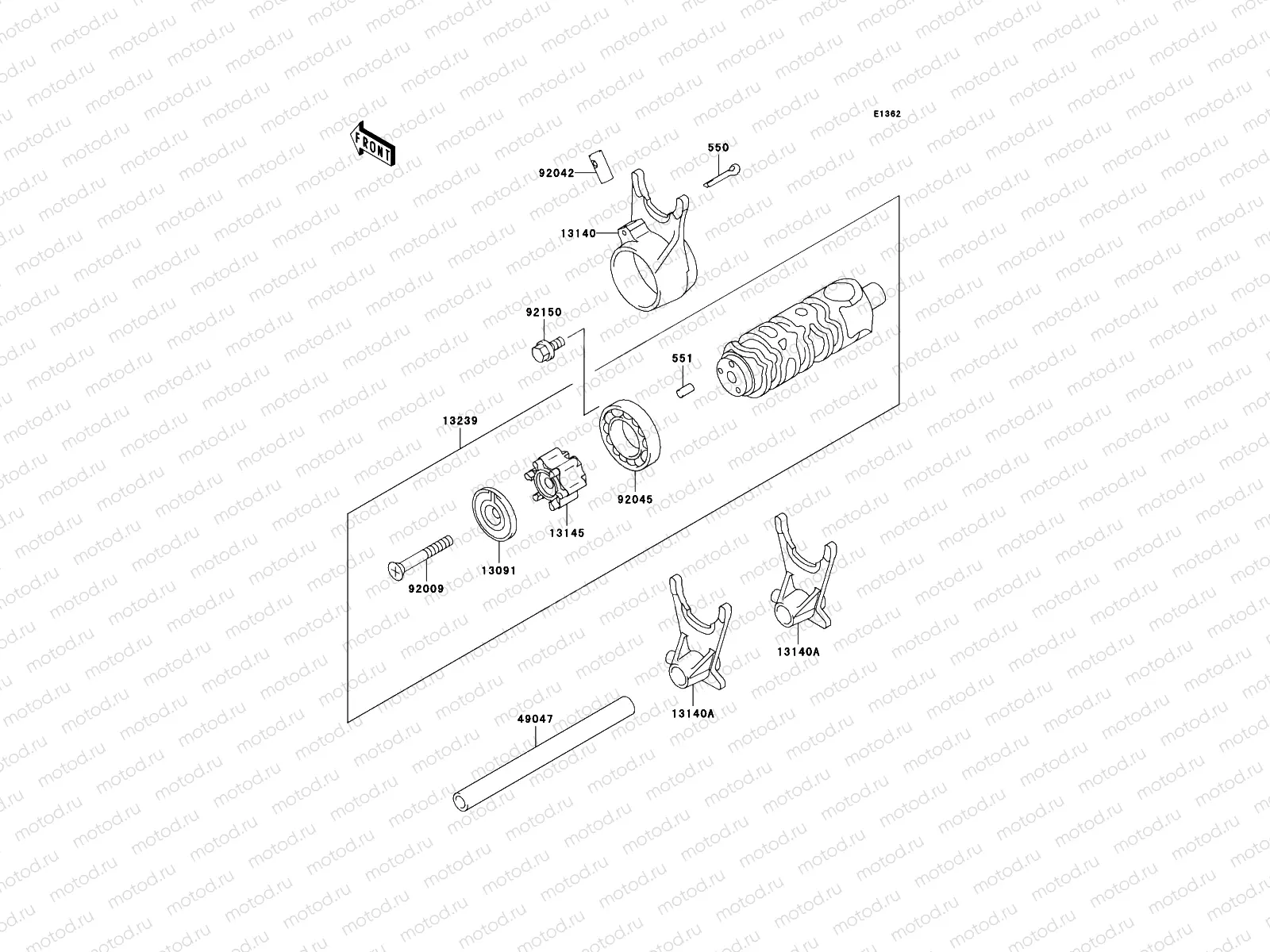 Gear Change Drum/Shift Fork(s)