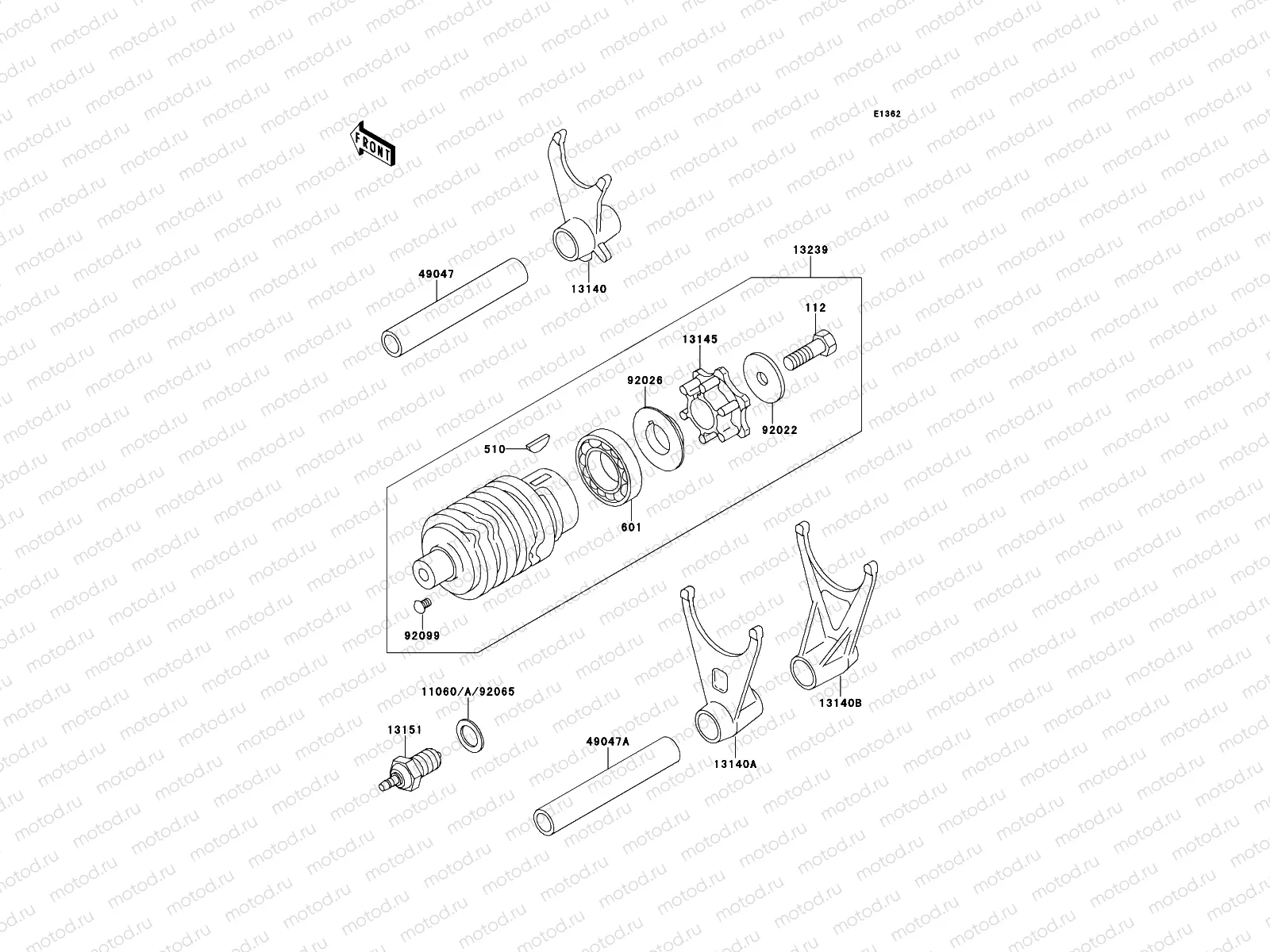 Gear Change Drum/Shift Fork(s)