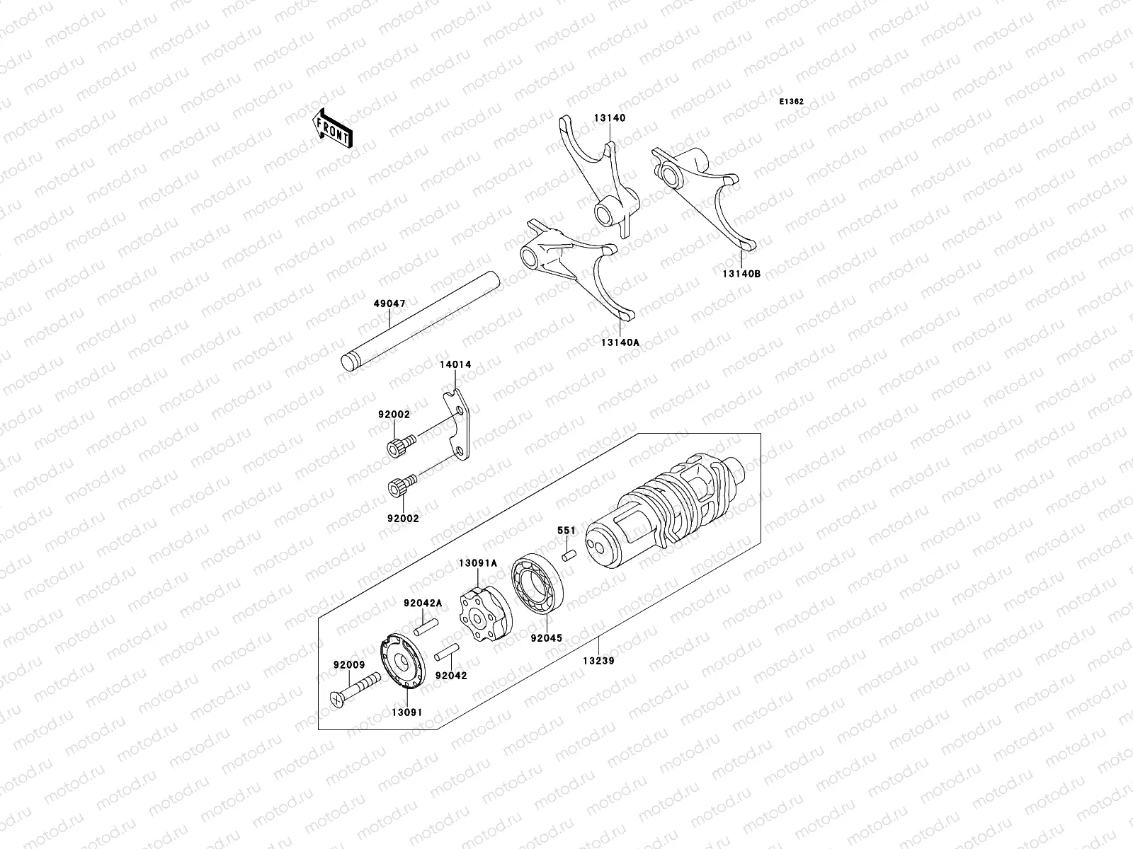 Gear Change Drum/Shift Fork(s)