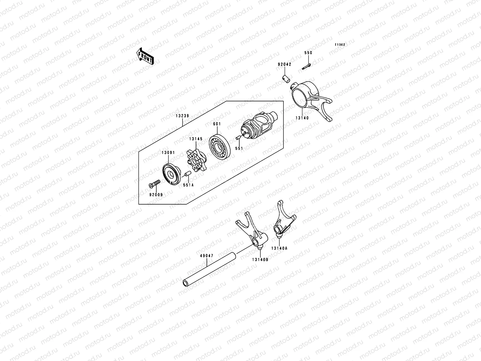 Gear Change Drum/Shift Fork(s)