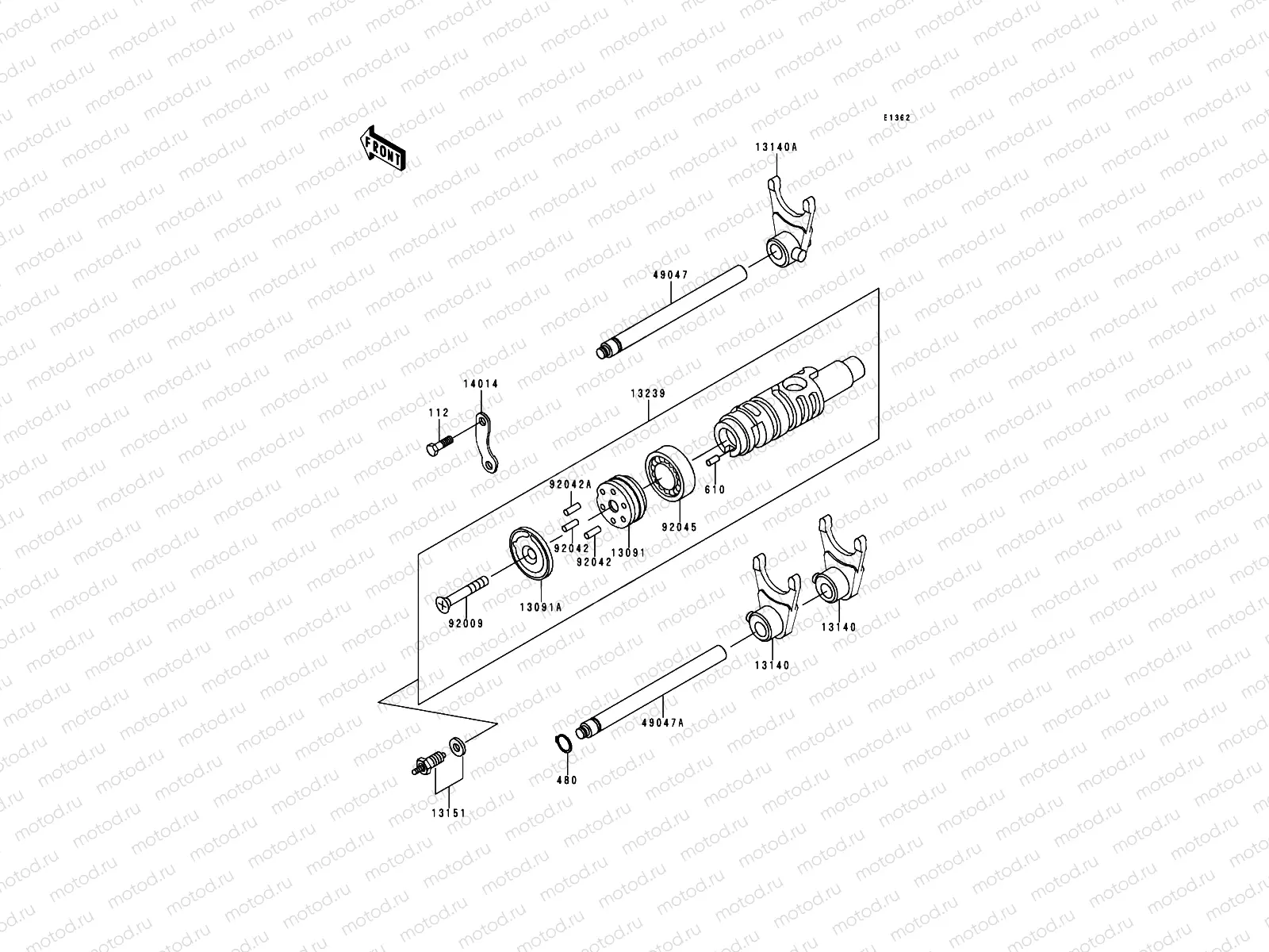 Gear Change Drum/Shift Fork(s)