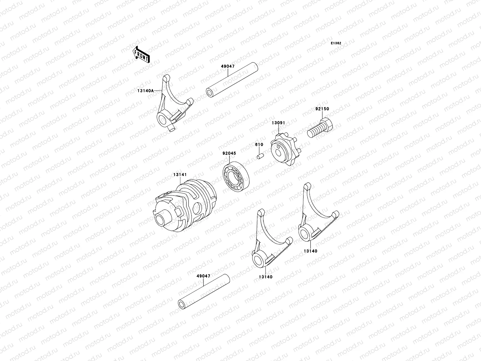 Gear Change Drum/Shift Fork(s)
