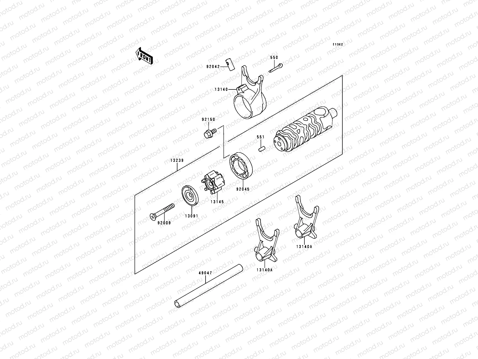 Gear Change Drum/Shift Fork(s)