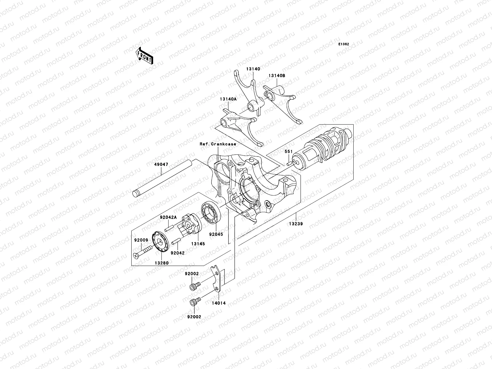 Gear Change Drum/Shift Fork(s)