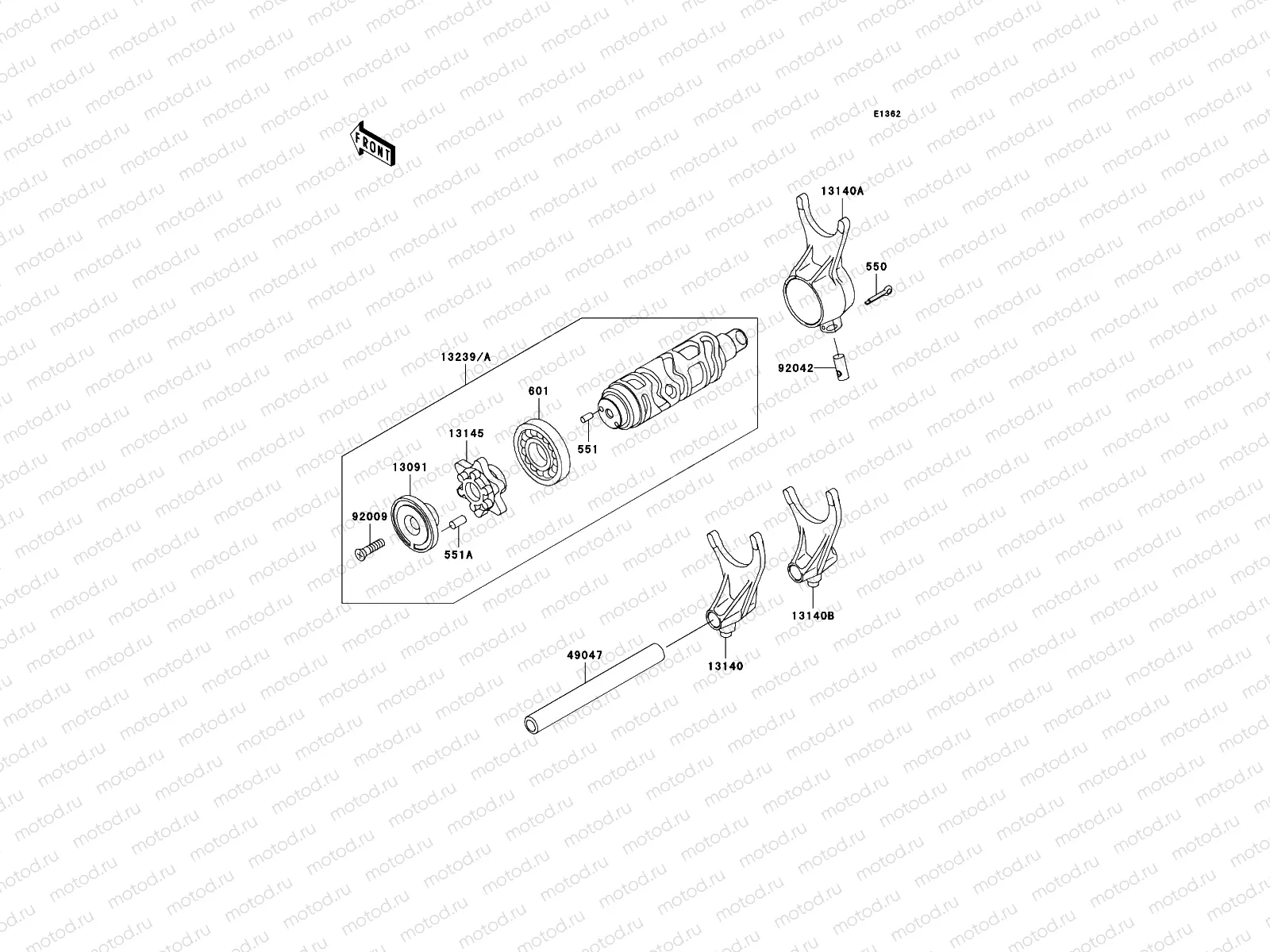 Gear Change Drum/Shift Fork(s)