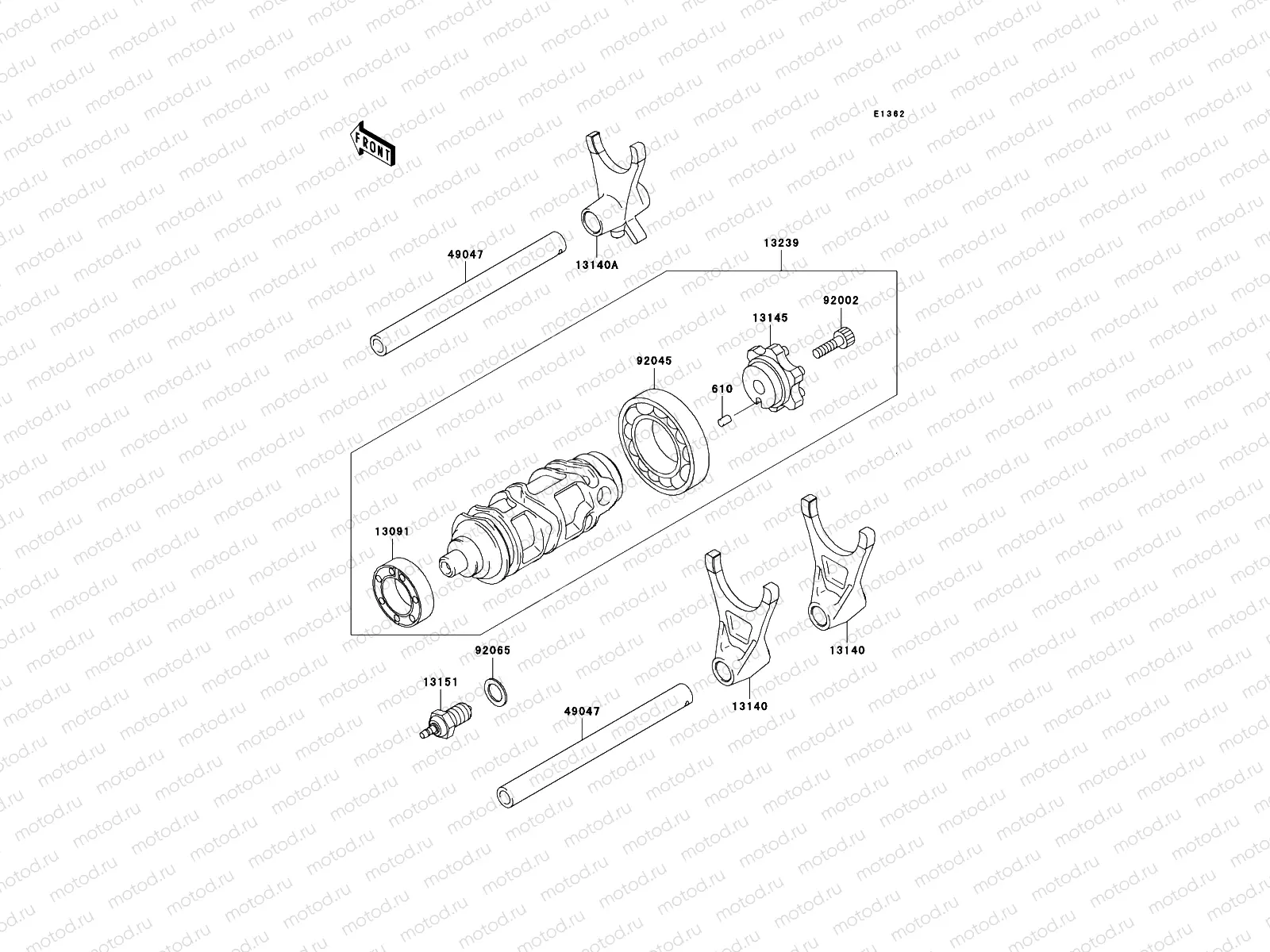 Gear Change Drum/Shift Fork(s)