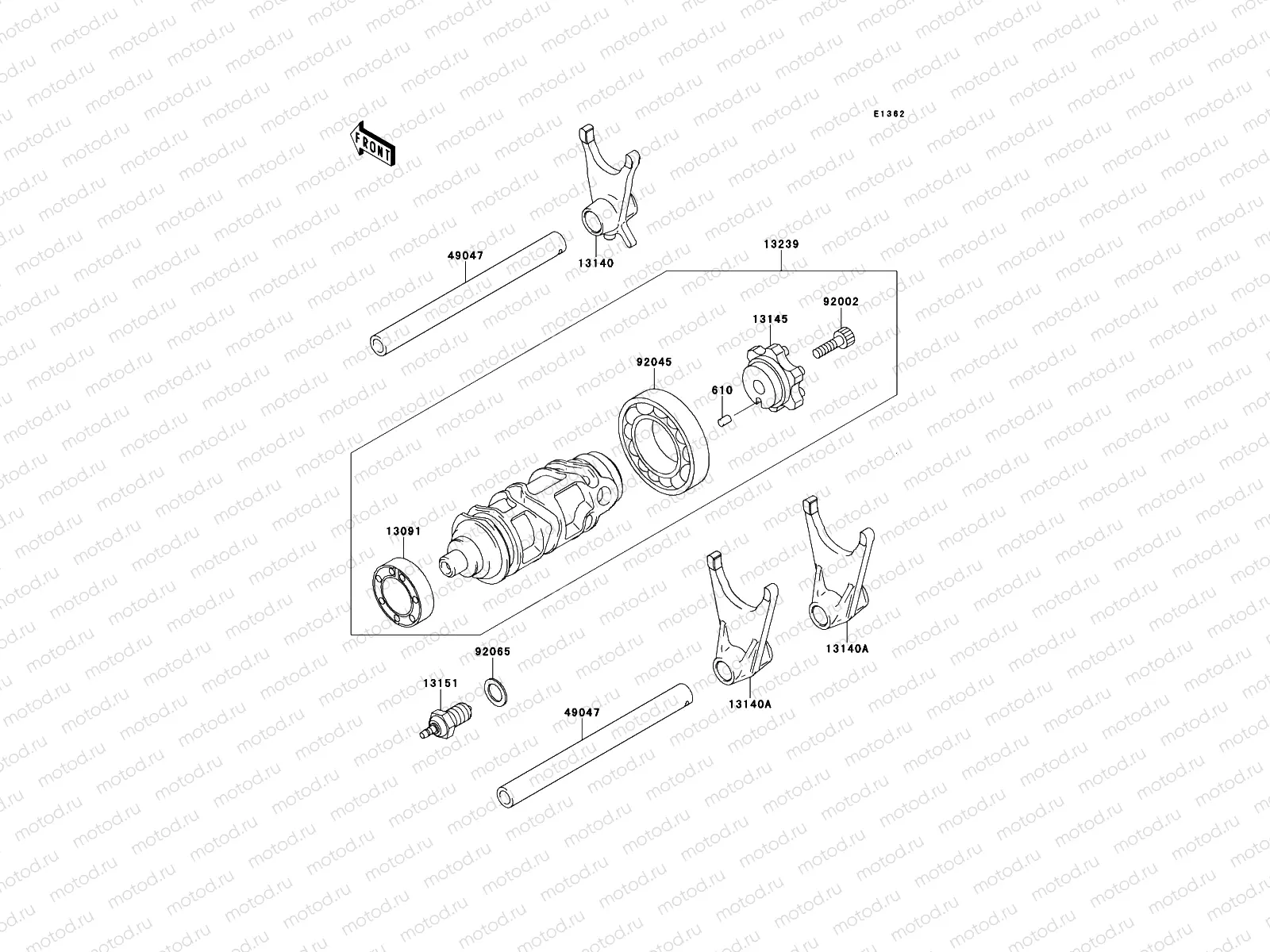 Gear Change Drum/Shift Fork(s)