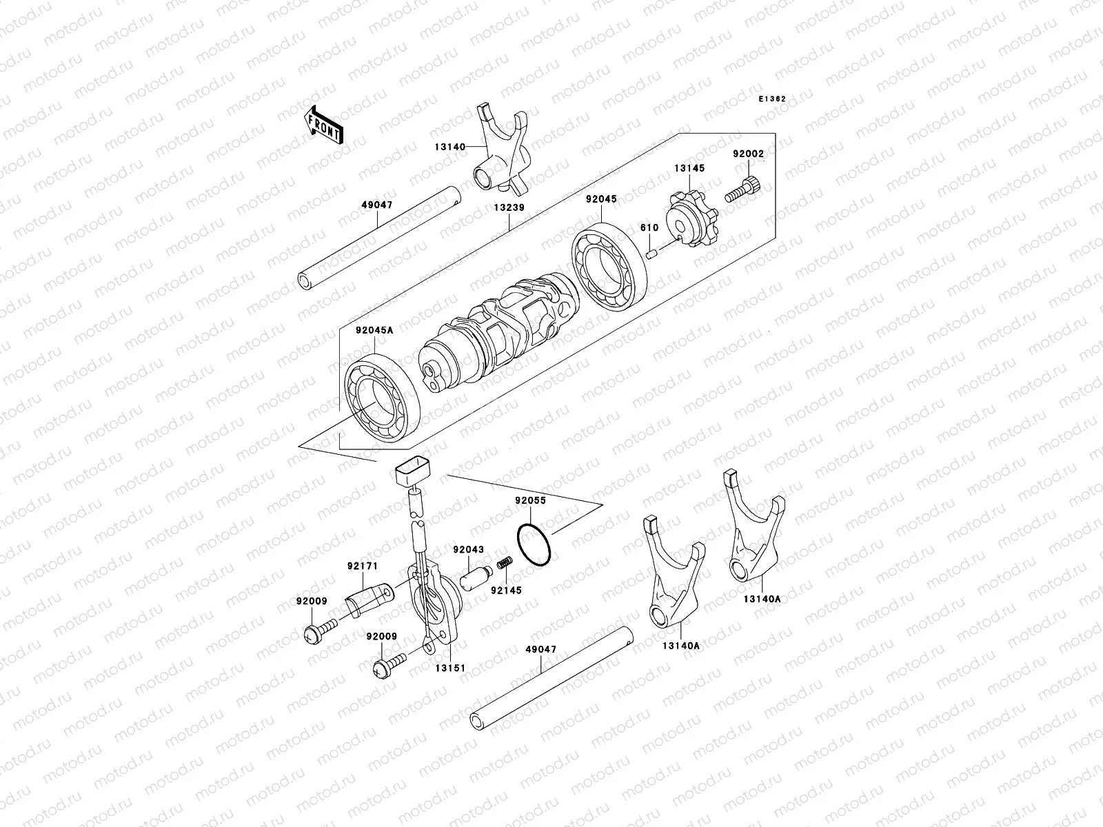 Gear Change Drum/Shift Fork(s)