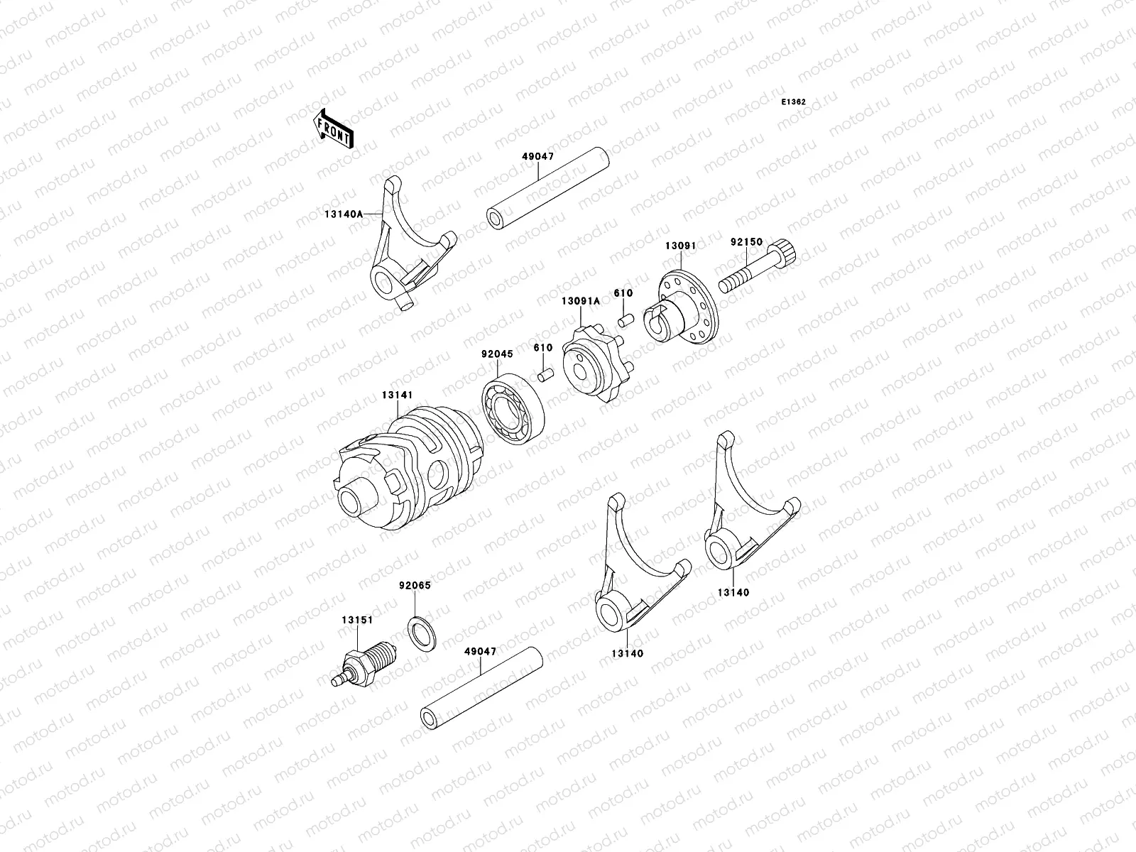 Gear Change Drum/Shift Fork(s)