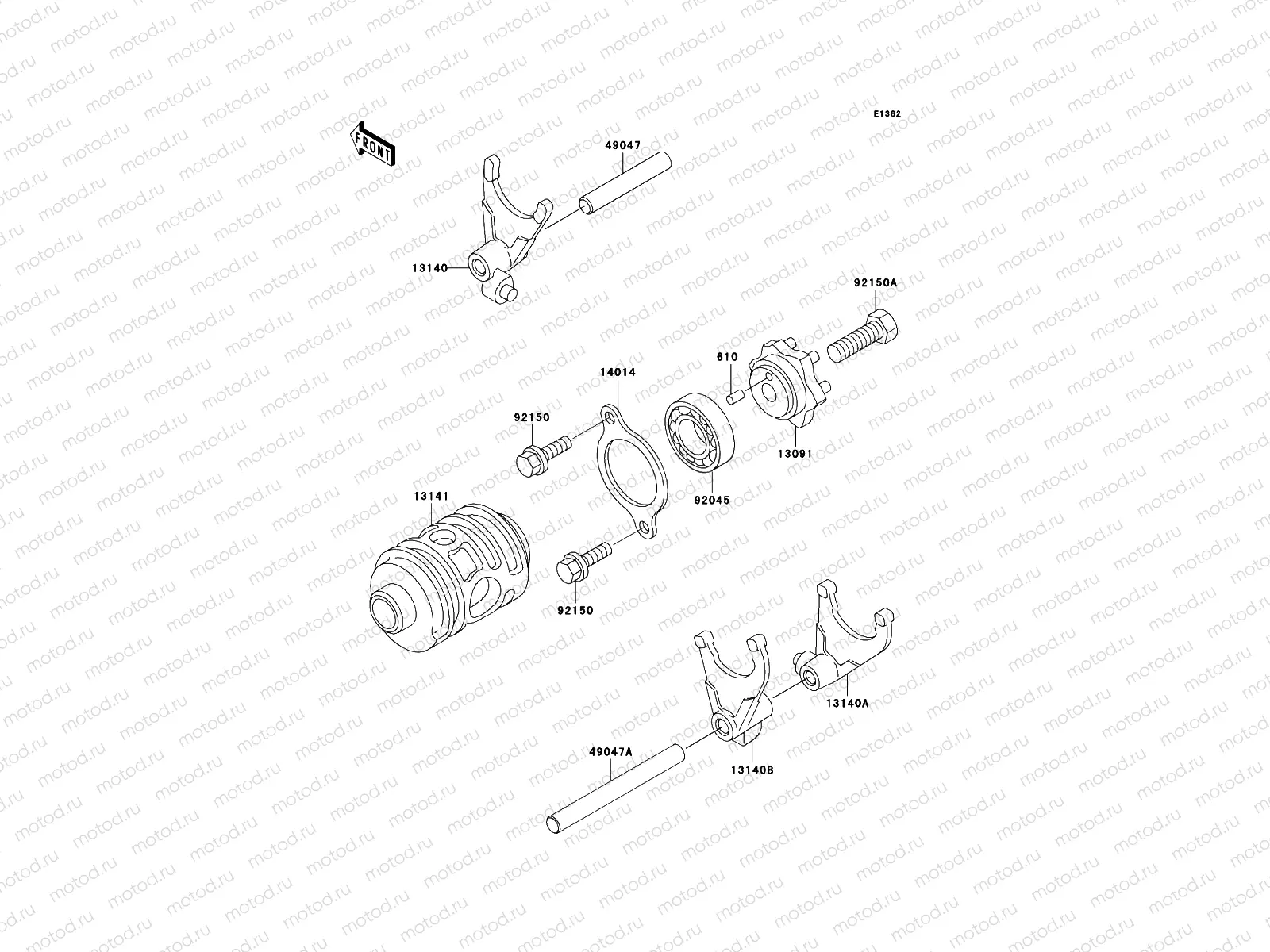 Gear Change Drum/Shift Fork(s)