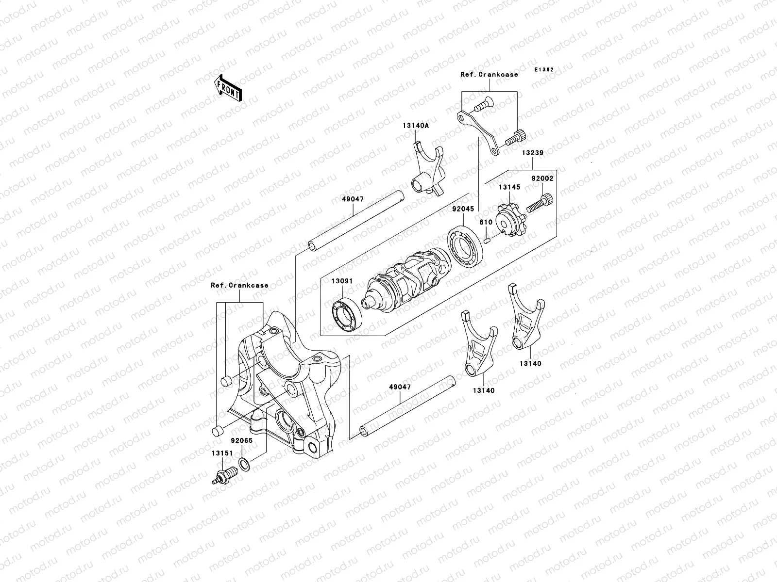 Gear Change Drum/Shift Fork(s)