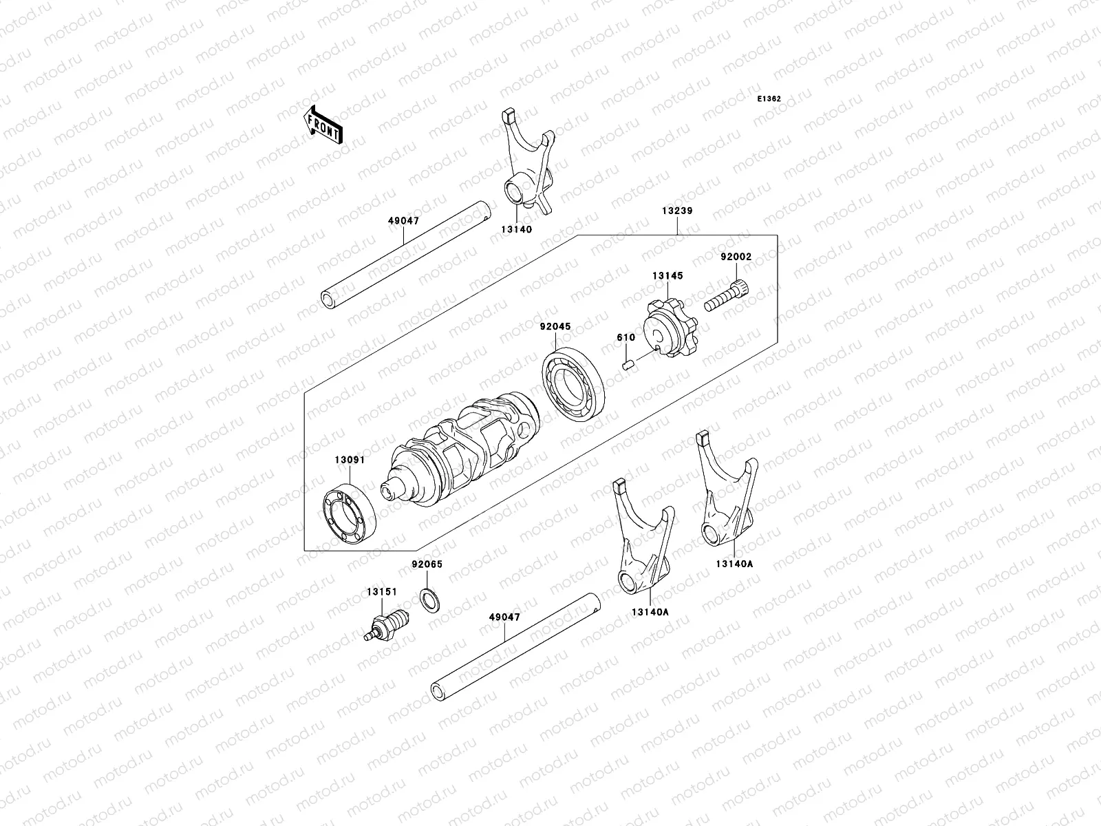 Gear Change Drum/Shift Fork(s)