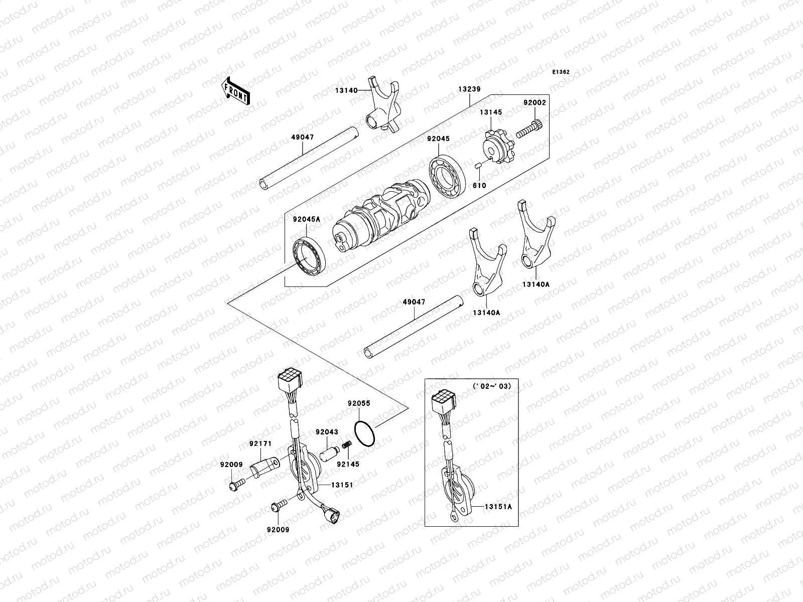 Gear Change Drum/Shift Fork(s)