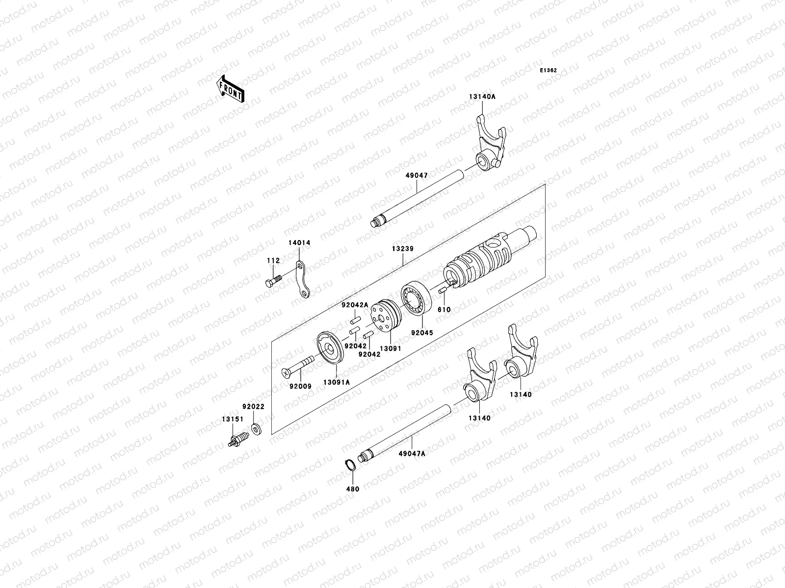 Gear Change Drum/Shift Fork(s)