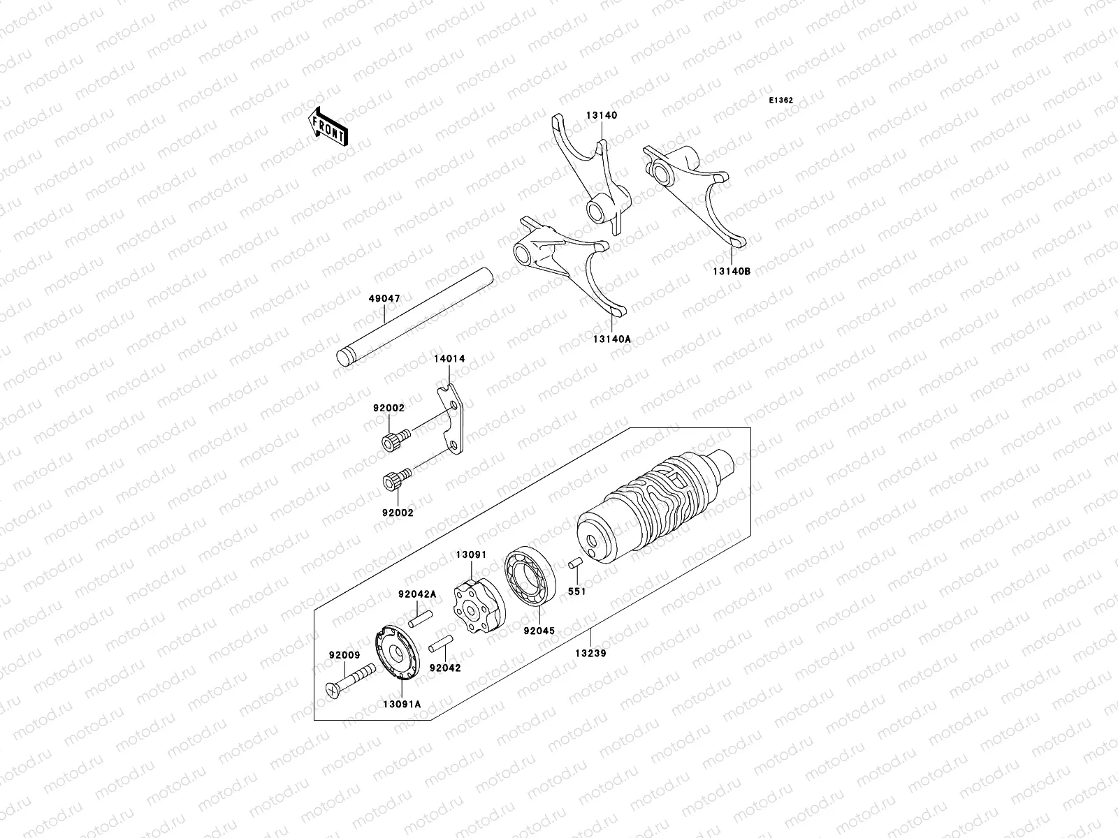 Gear Change Drum/Shift Fork(s)