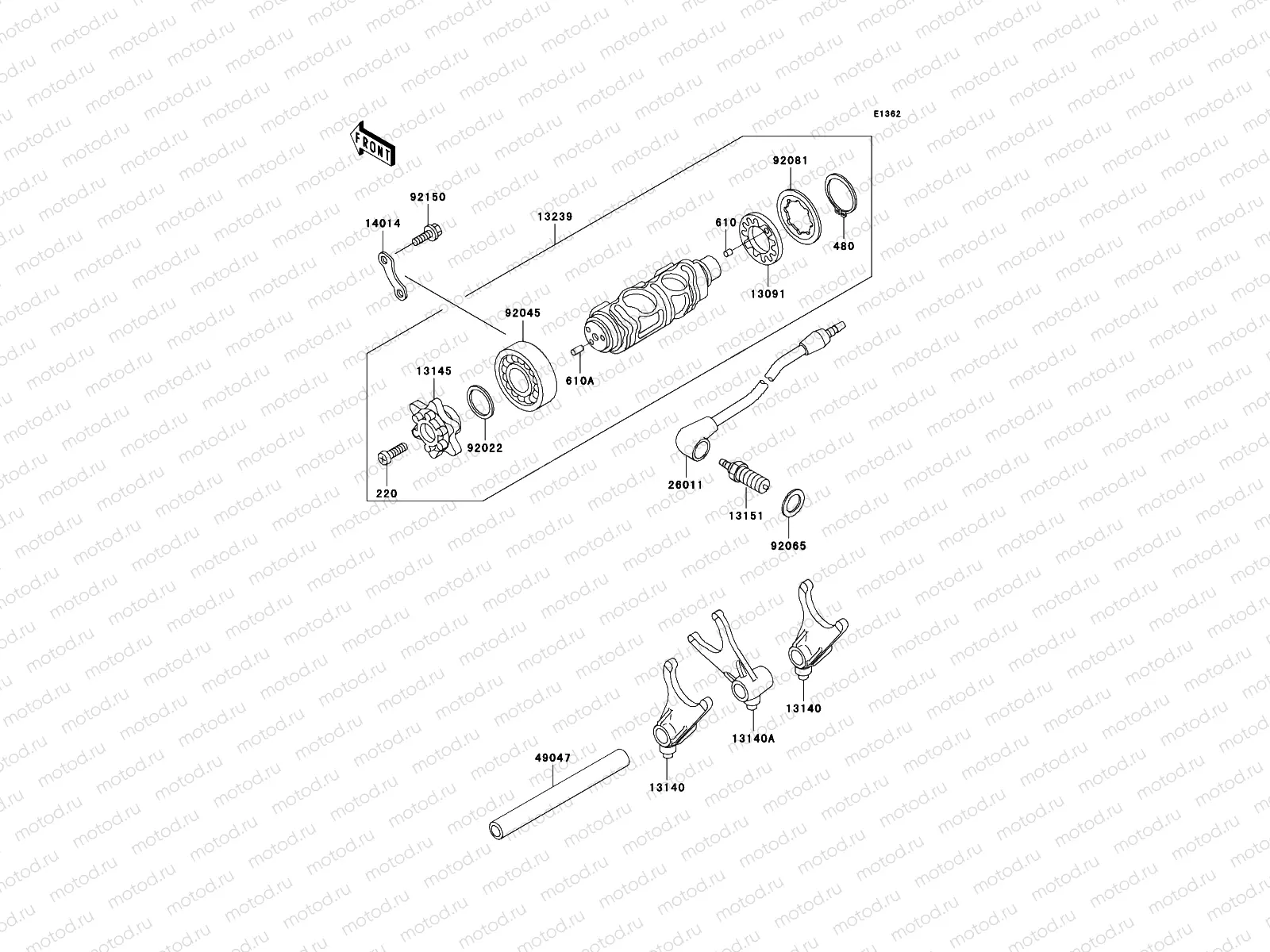 Gear Change Drum/Shift Fork(s)