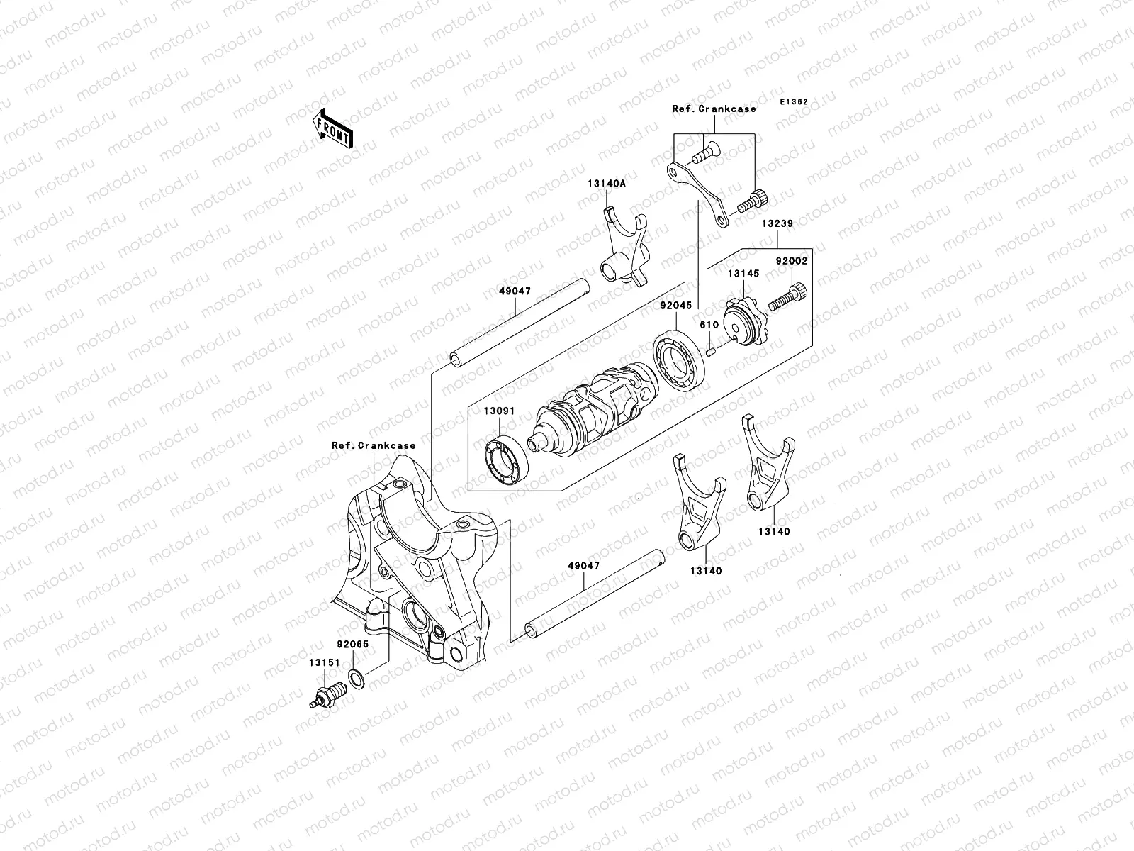 Gear Change Drum/Shift Fork(s)