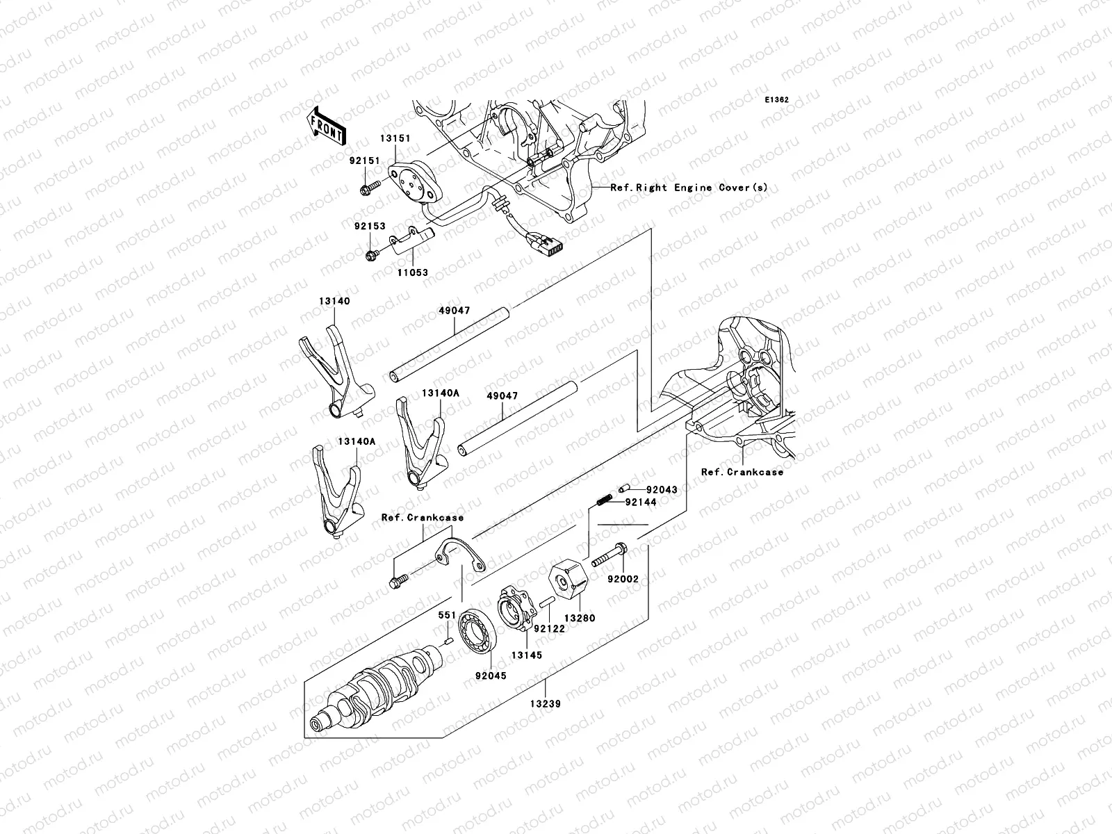 Gear Change Drum/Shift Fork(s)
