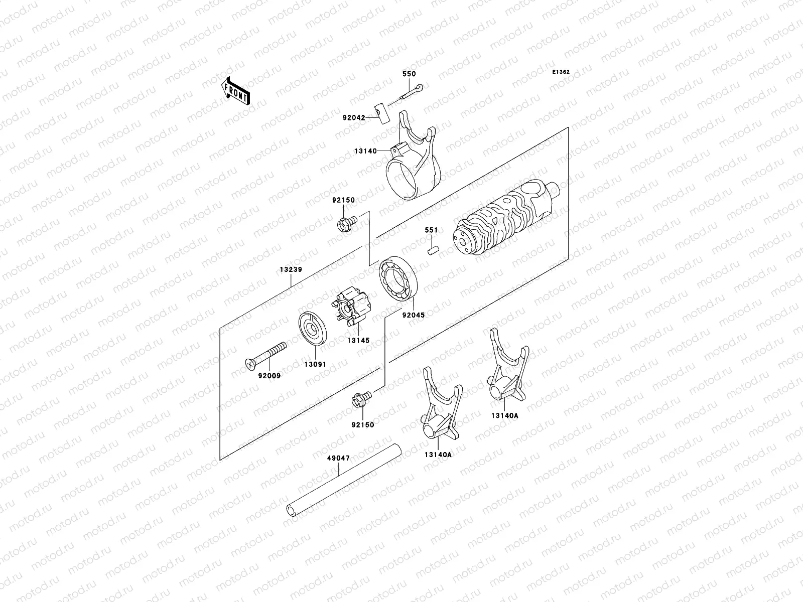 Gear Change Drum/Shift Fork(s)