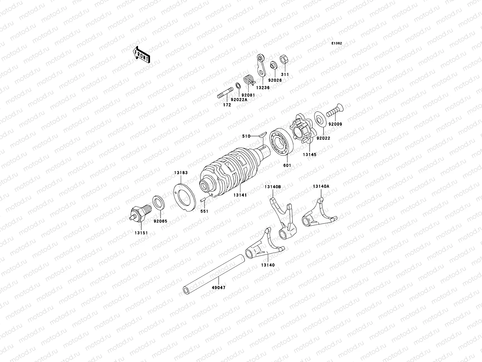 Gear Change Drum/Shift Fork(s)