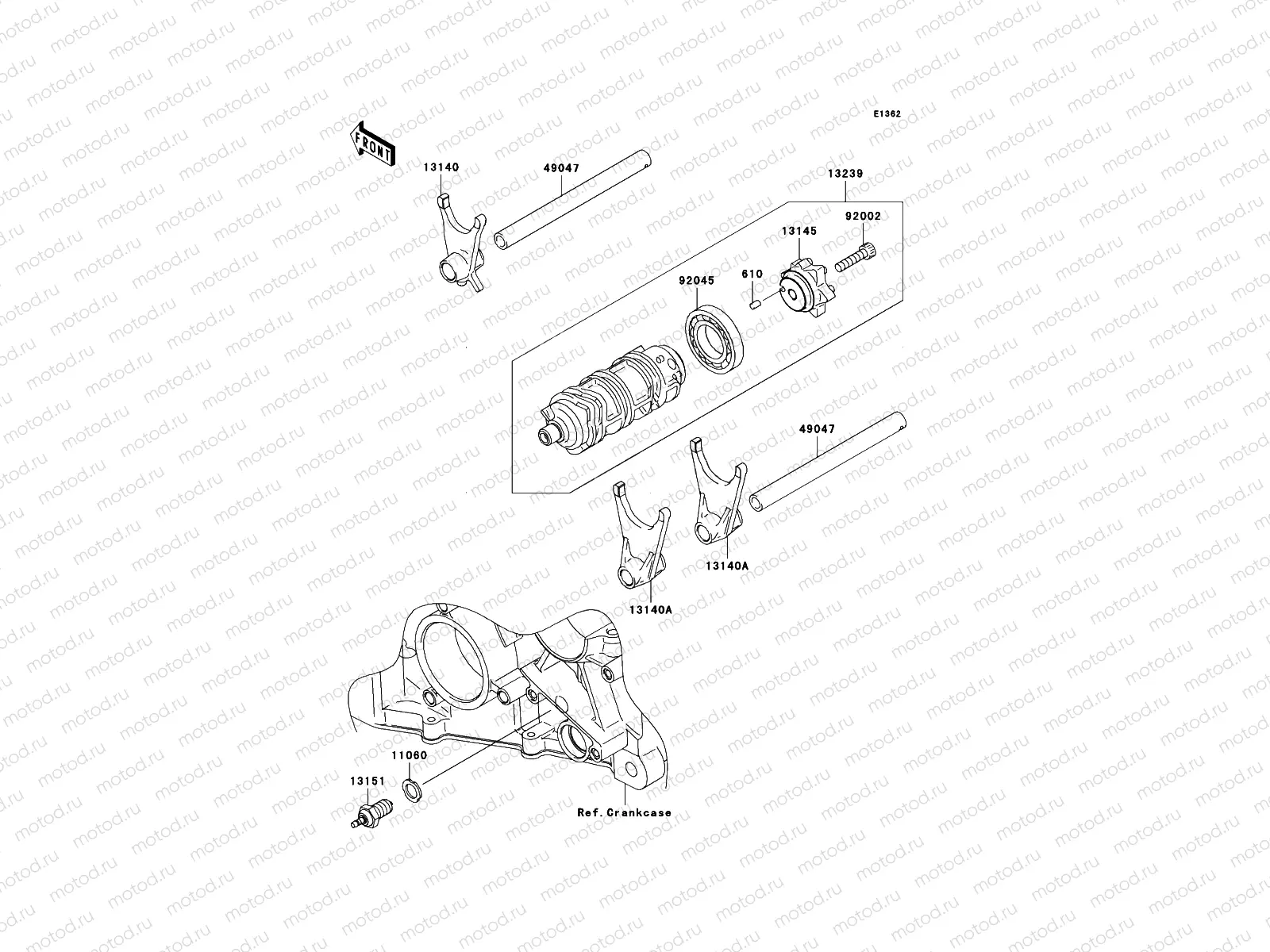 Gear Change Drum/Shift Fork(s)