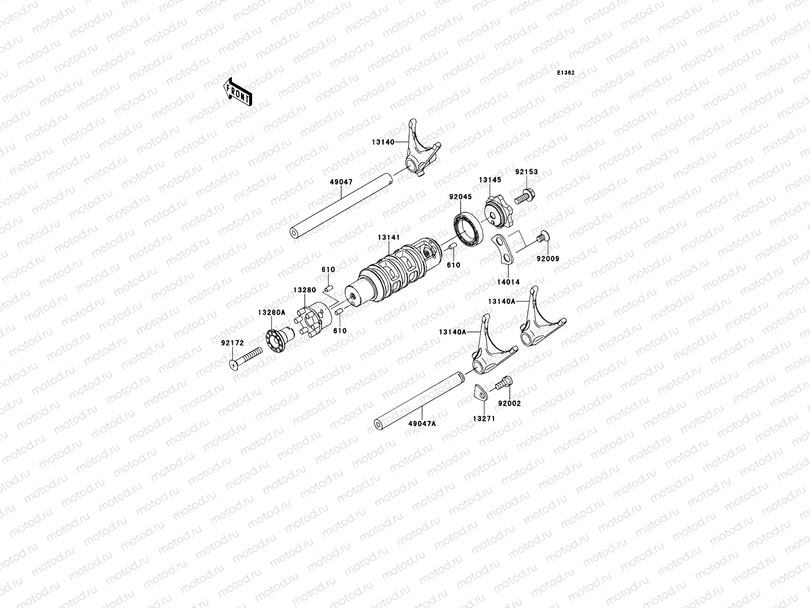Gear Change Drum/Shift Fork(s)