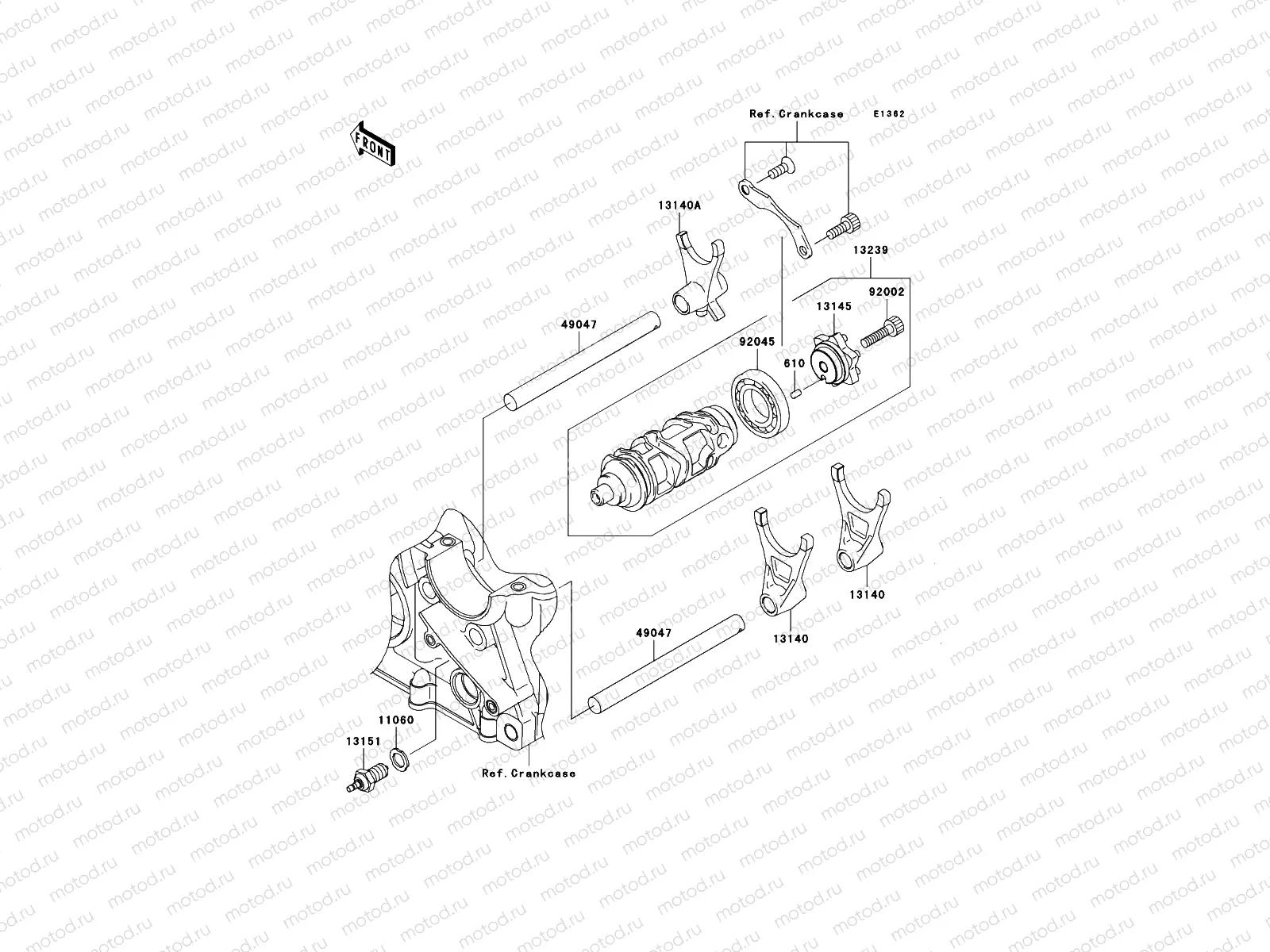 Gear Change Drum/Shift Fork(s)