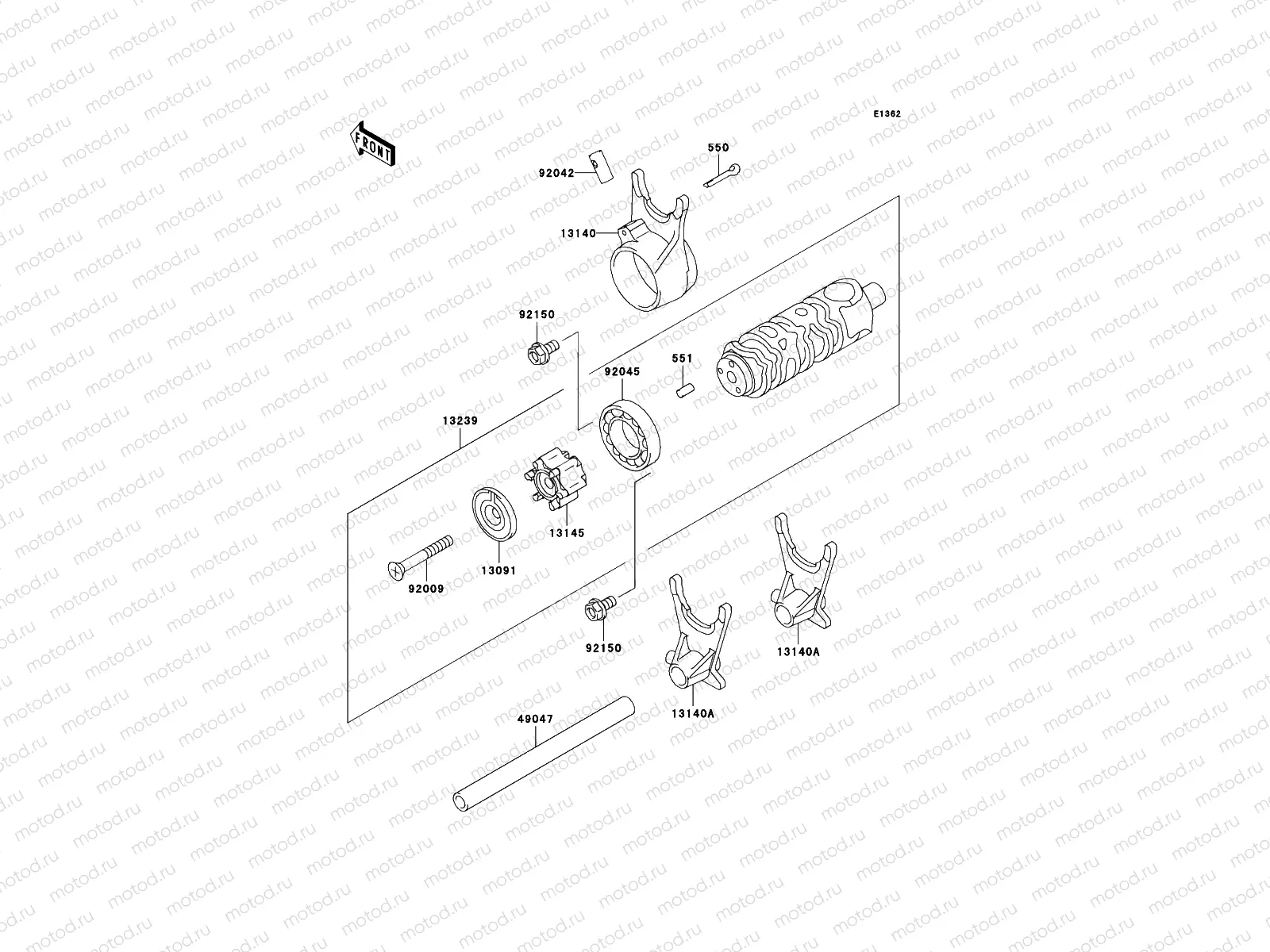 Gear Change Drum/Shift Fork(s)