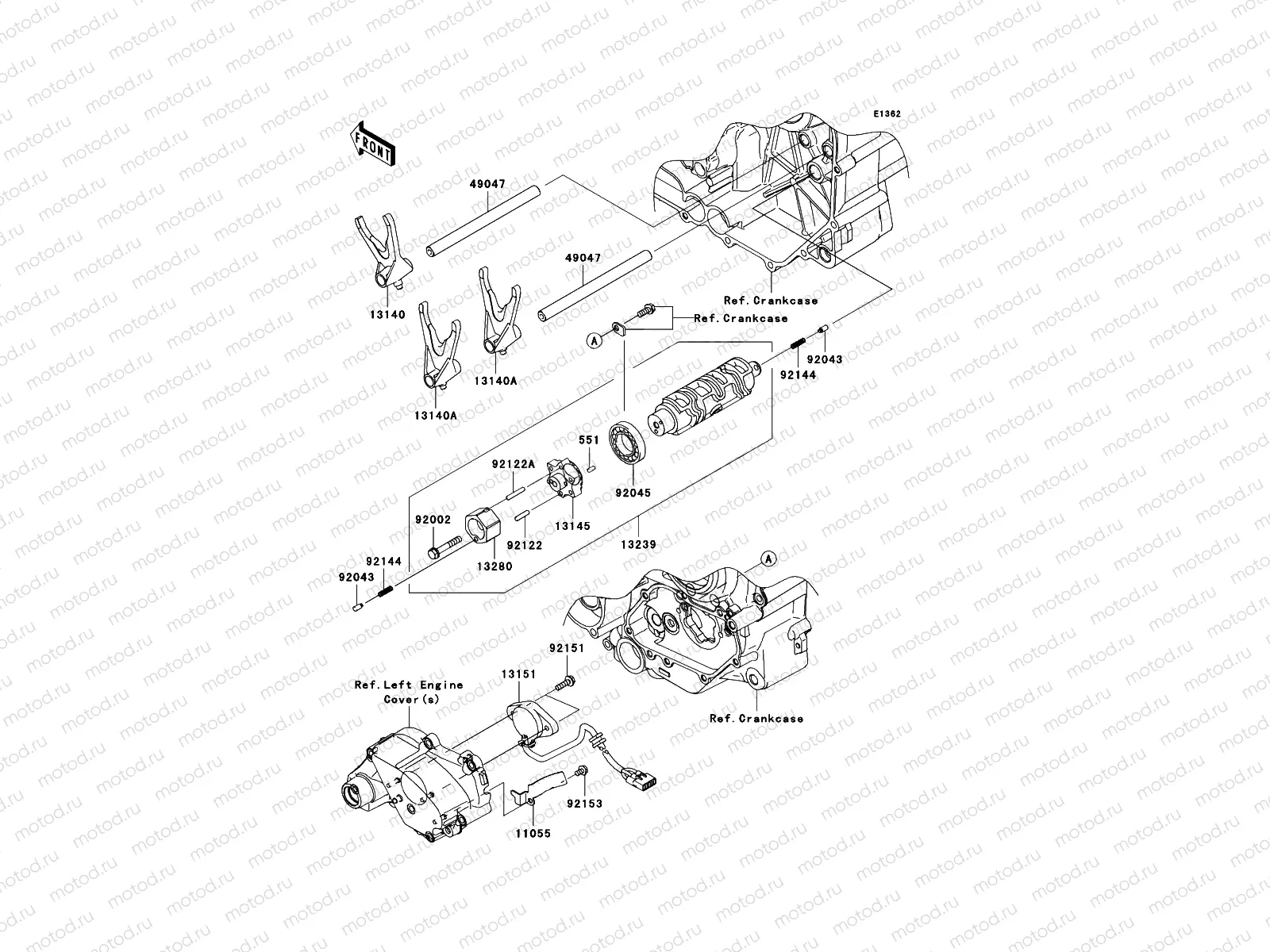 Gear Change Drum/Shift Fork(s)