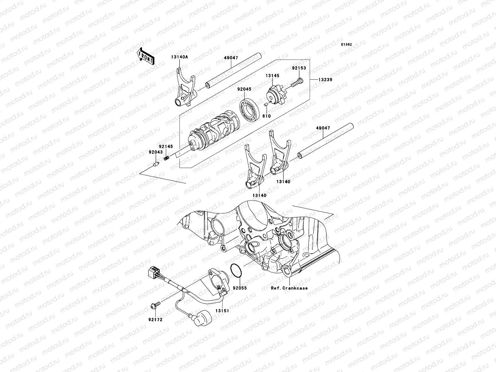 Gear Change Drum/Shift Fork(s)