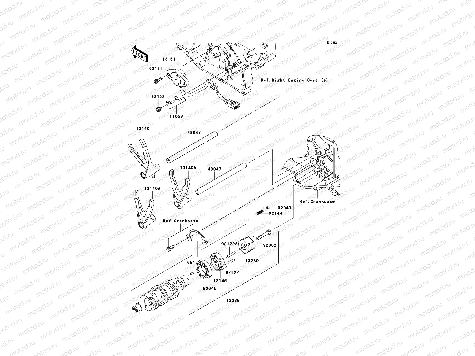 Gear Change Drum/Shift Fork(s)