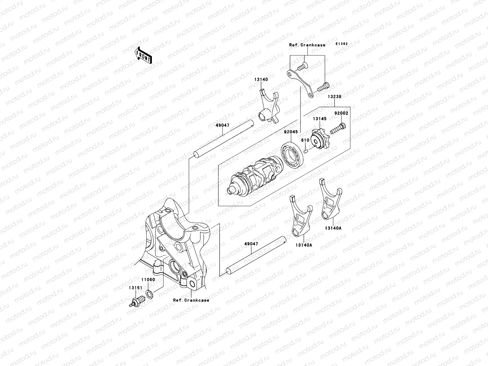 Gear Change Drum/Shift Fork(s)
