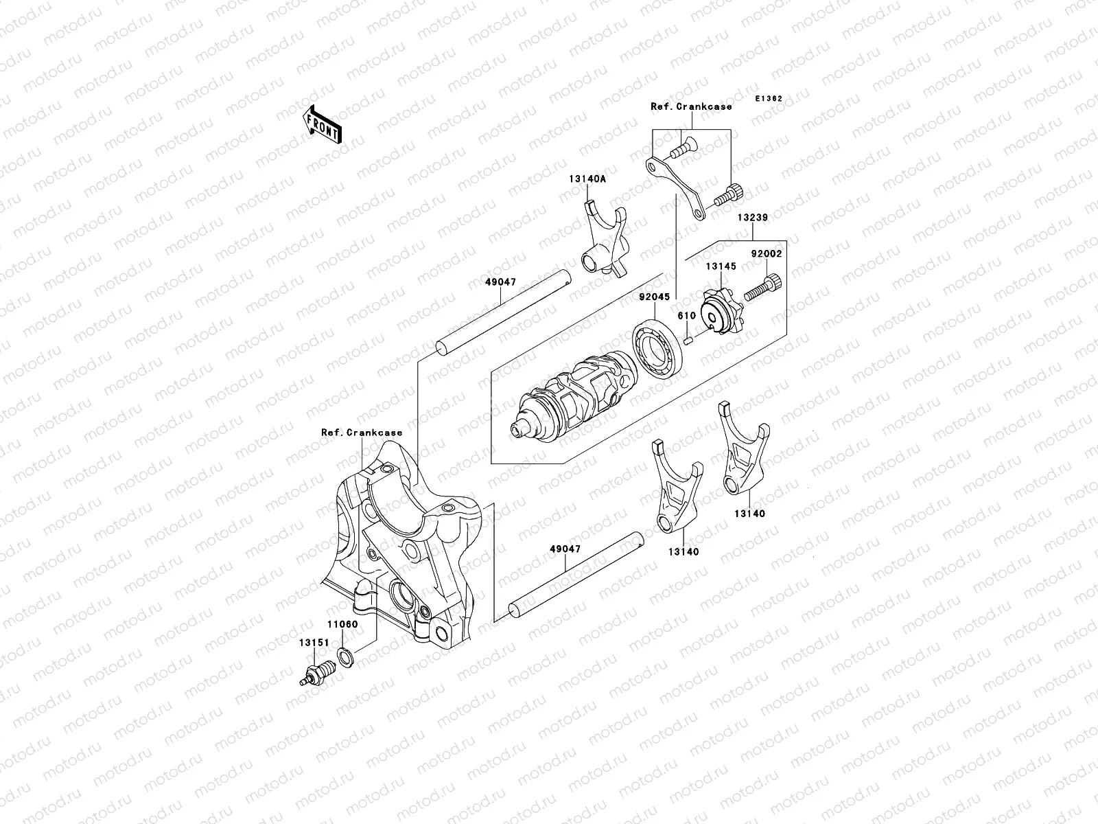 Gear Change Drum/Shift Fork(s)