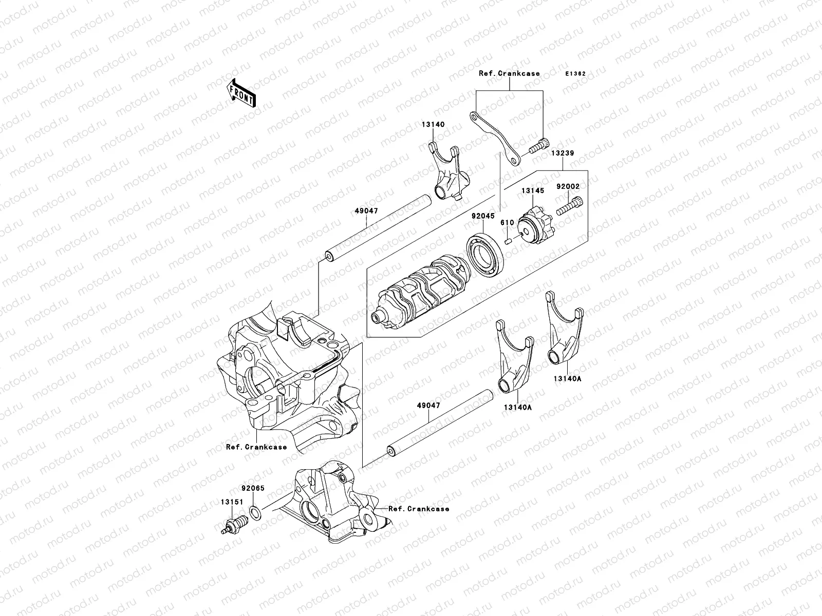 Gear Change Drum/Shift Fork(s)