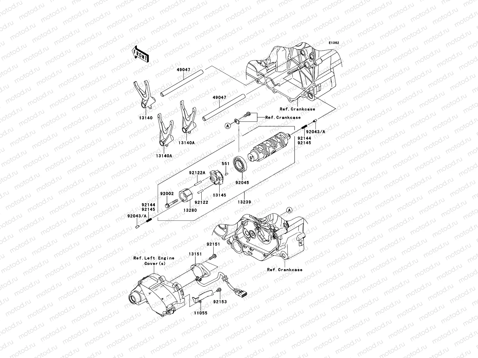 Gear Change Drum/Shift Fork(s)
