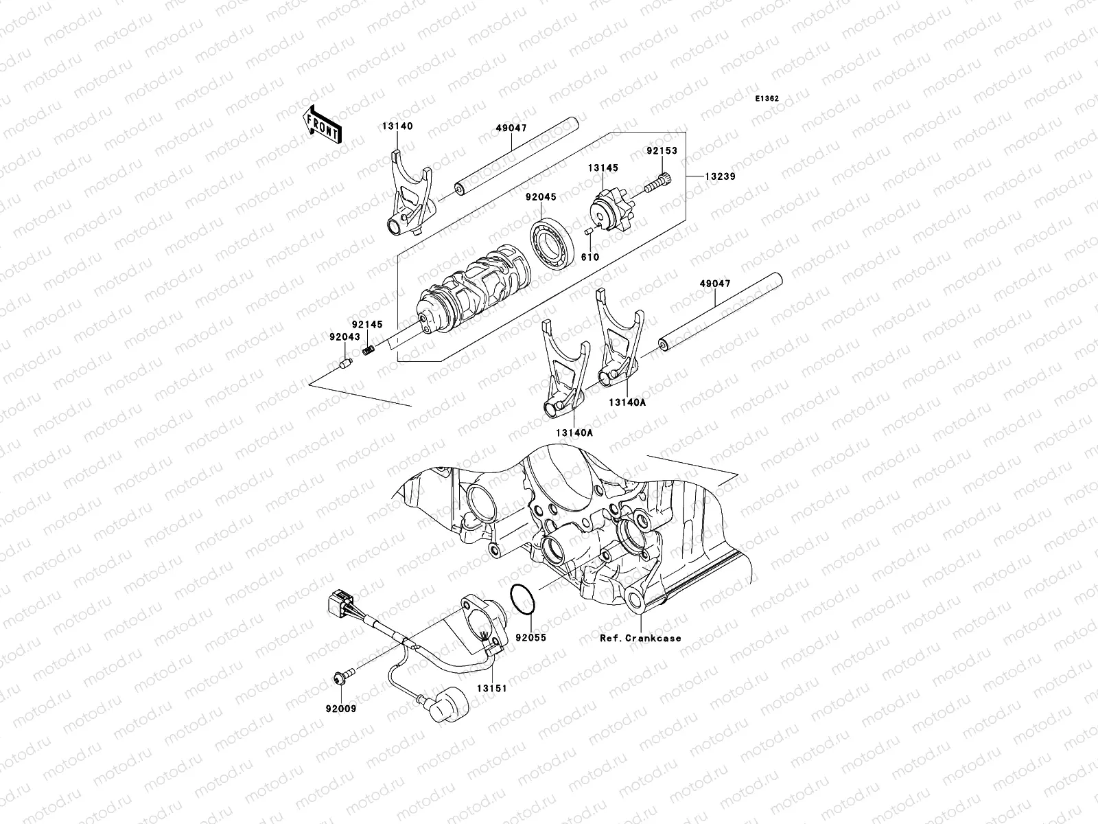 Gear Change Drum/Shift Fork(s)