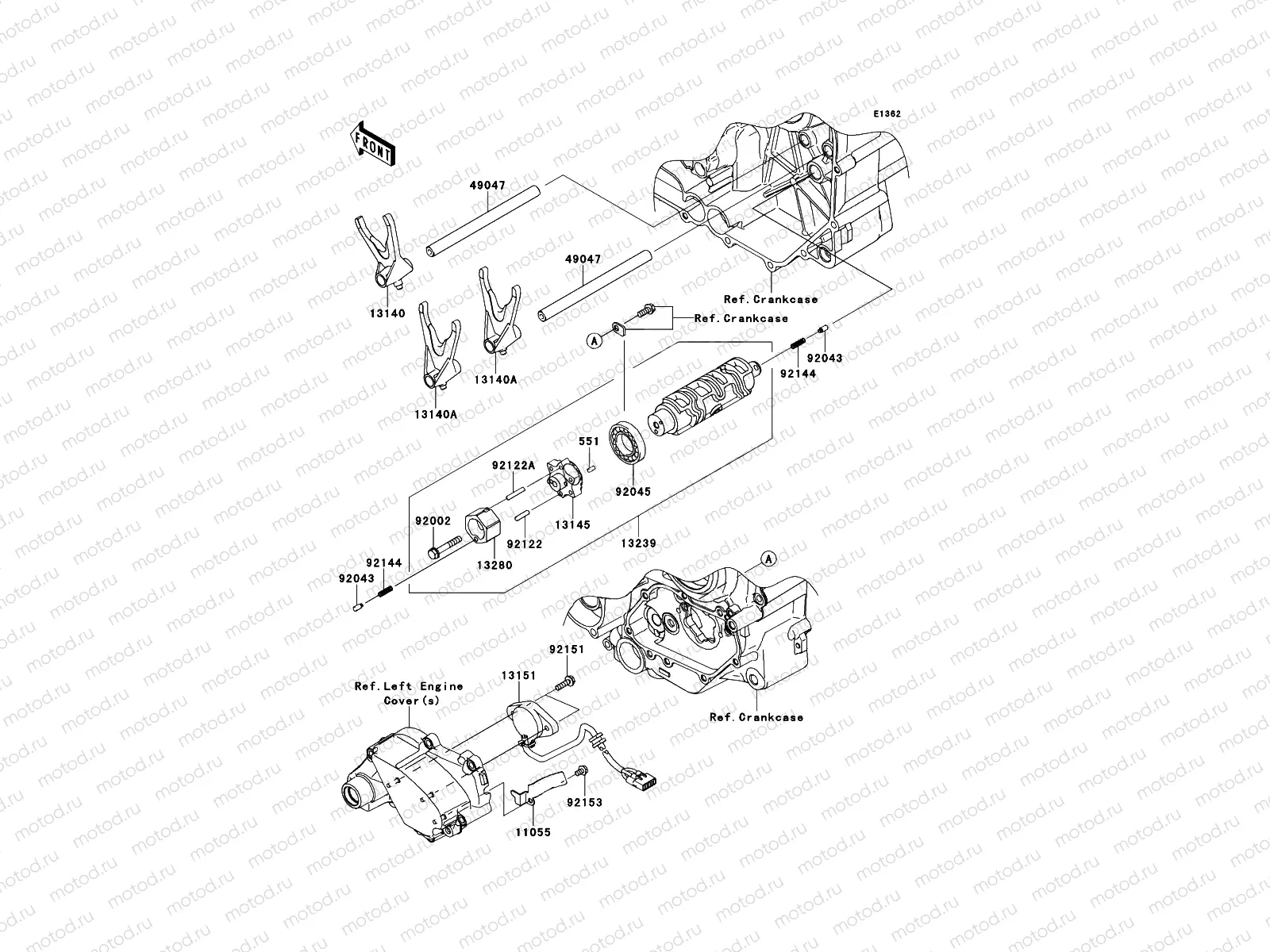 Gear Change Drum/Shift Fork(s)
