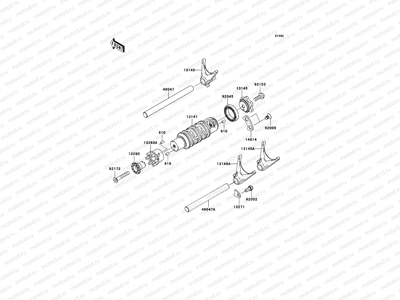 Gear Change Drum/Shift Fork(s)