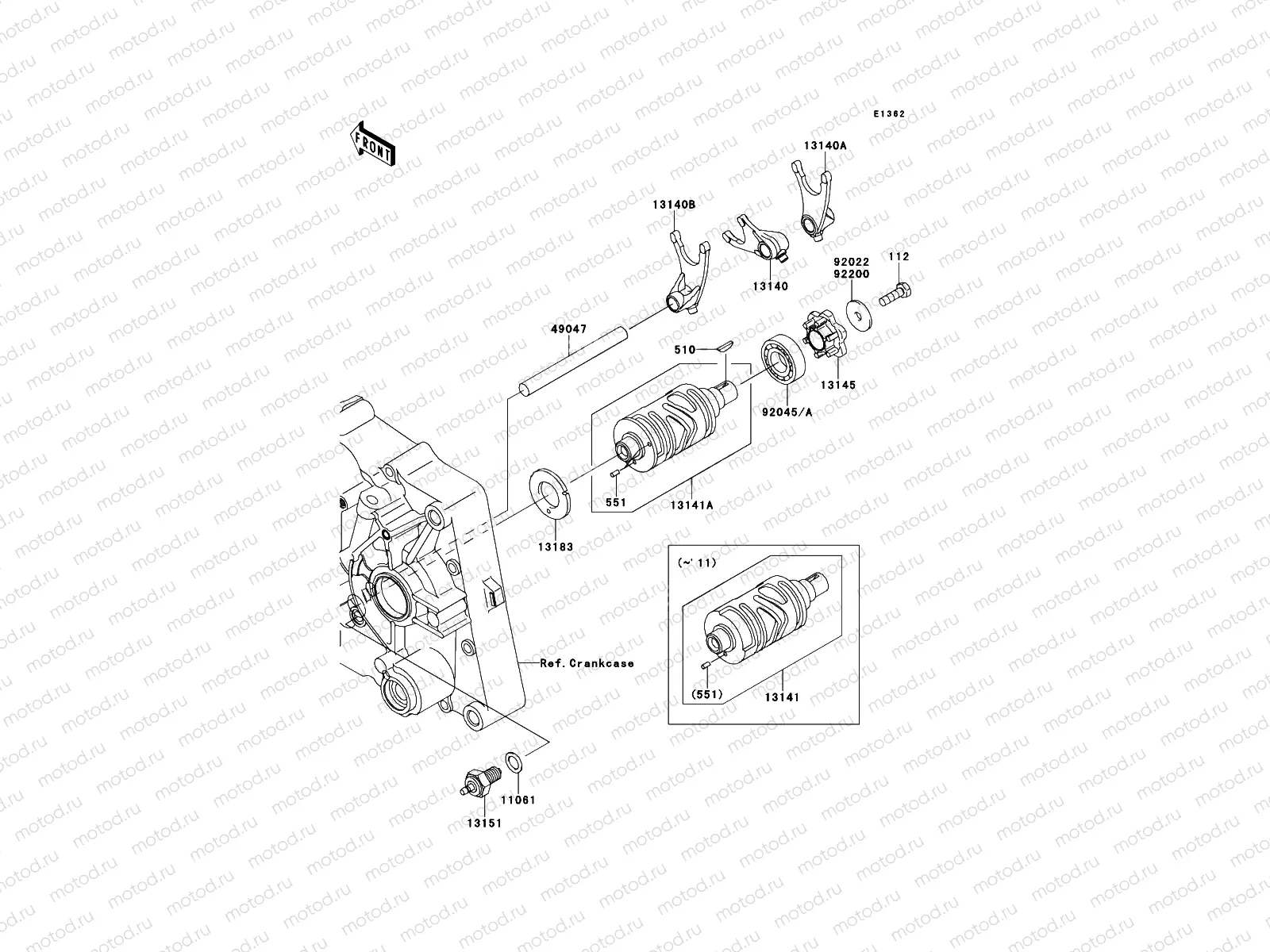 Gear Change Drum/Shift Fork(s)