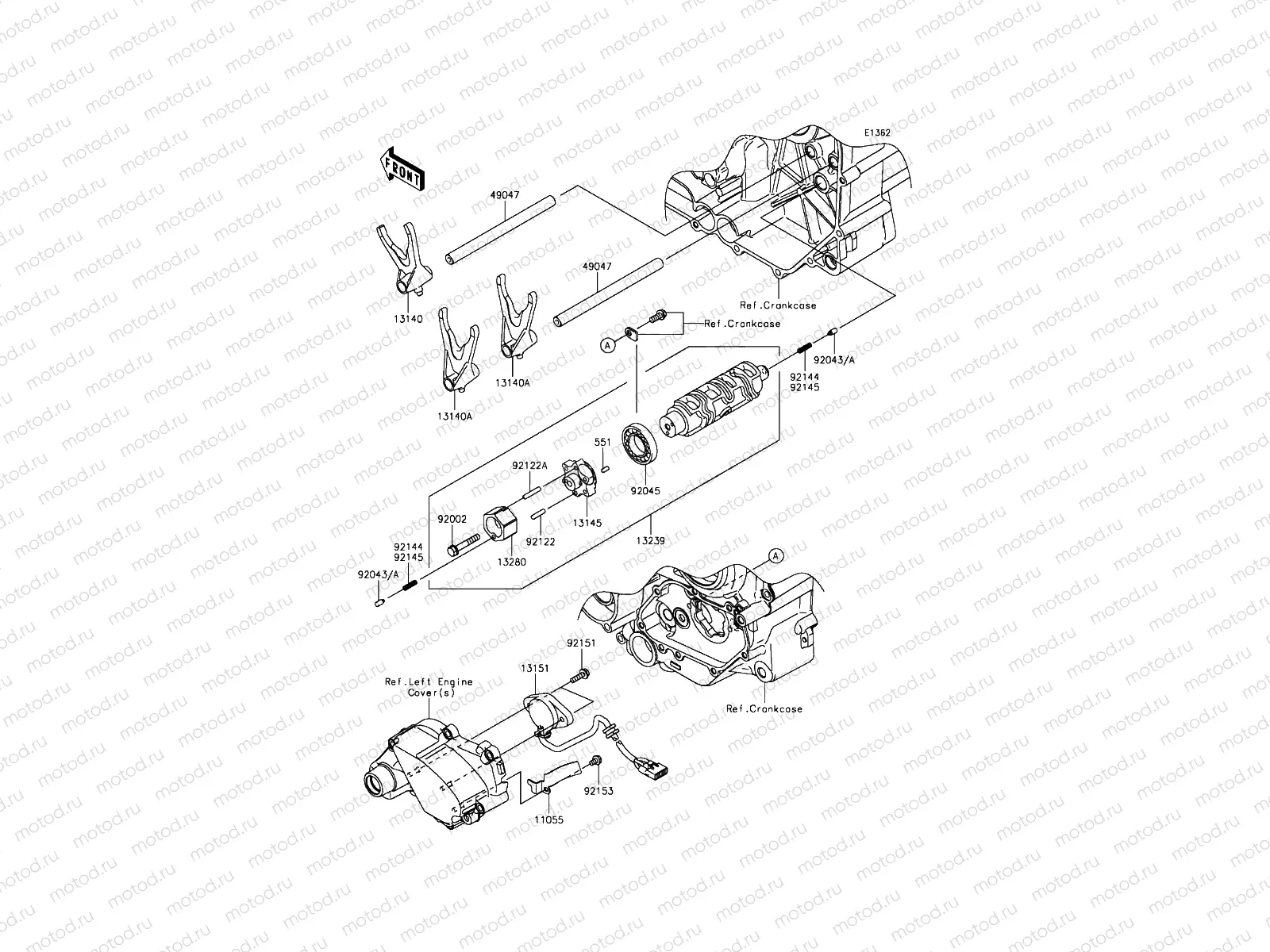 Gear Change Drum/Shift Fork(s)