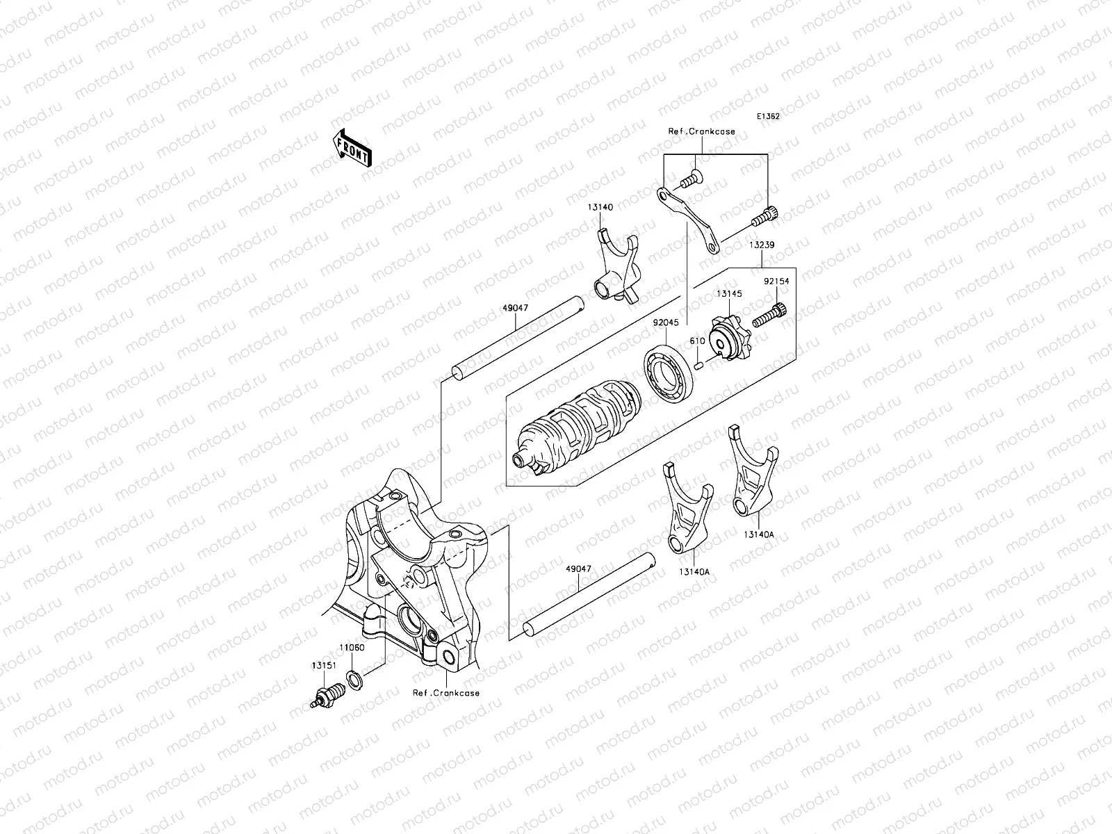 Gear Change Drum/Shift Fork(s)